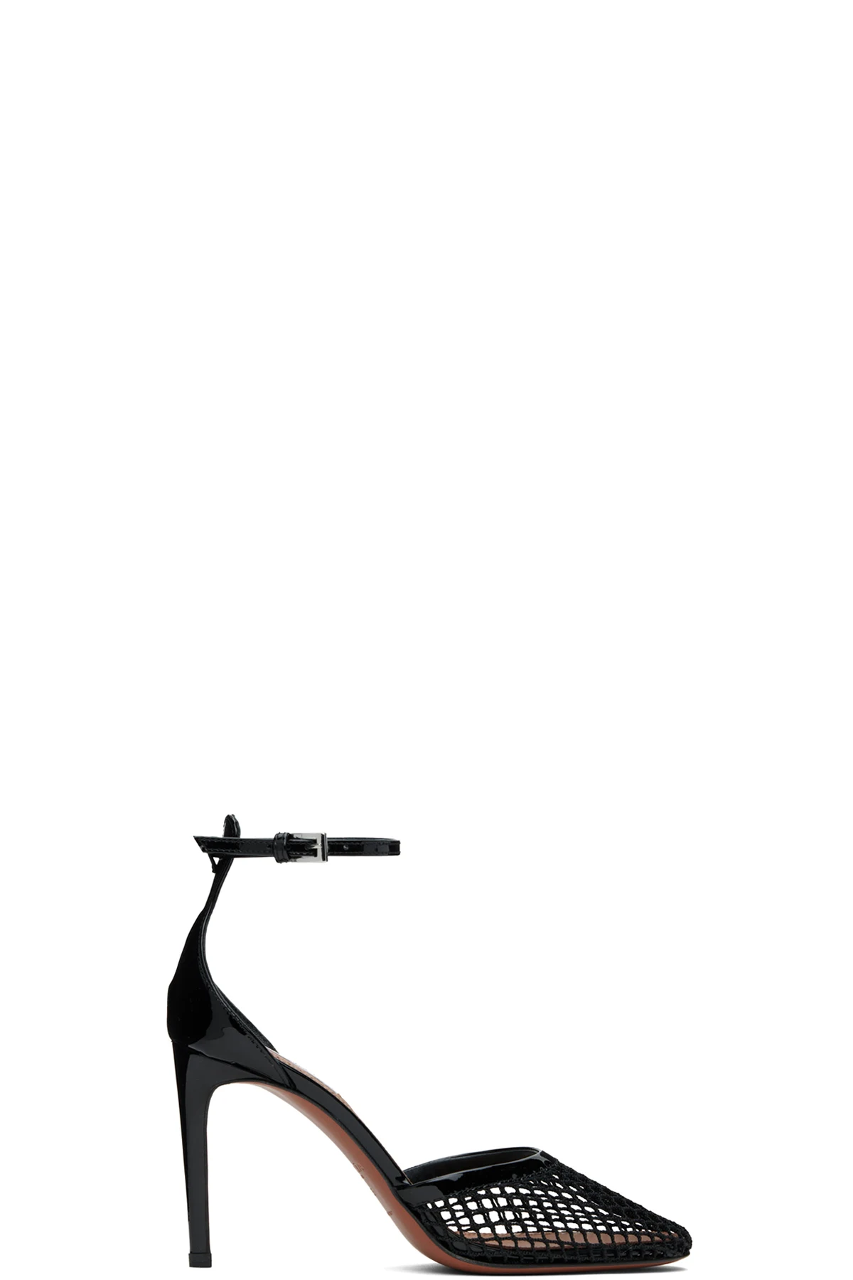 Black High Fishnet Heels