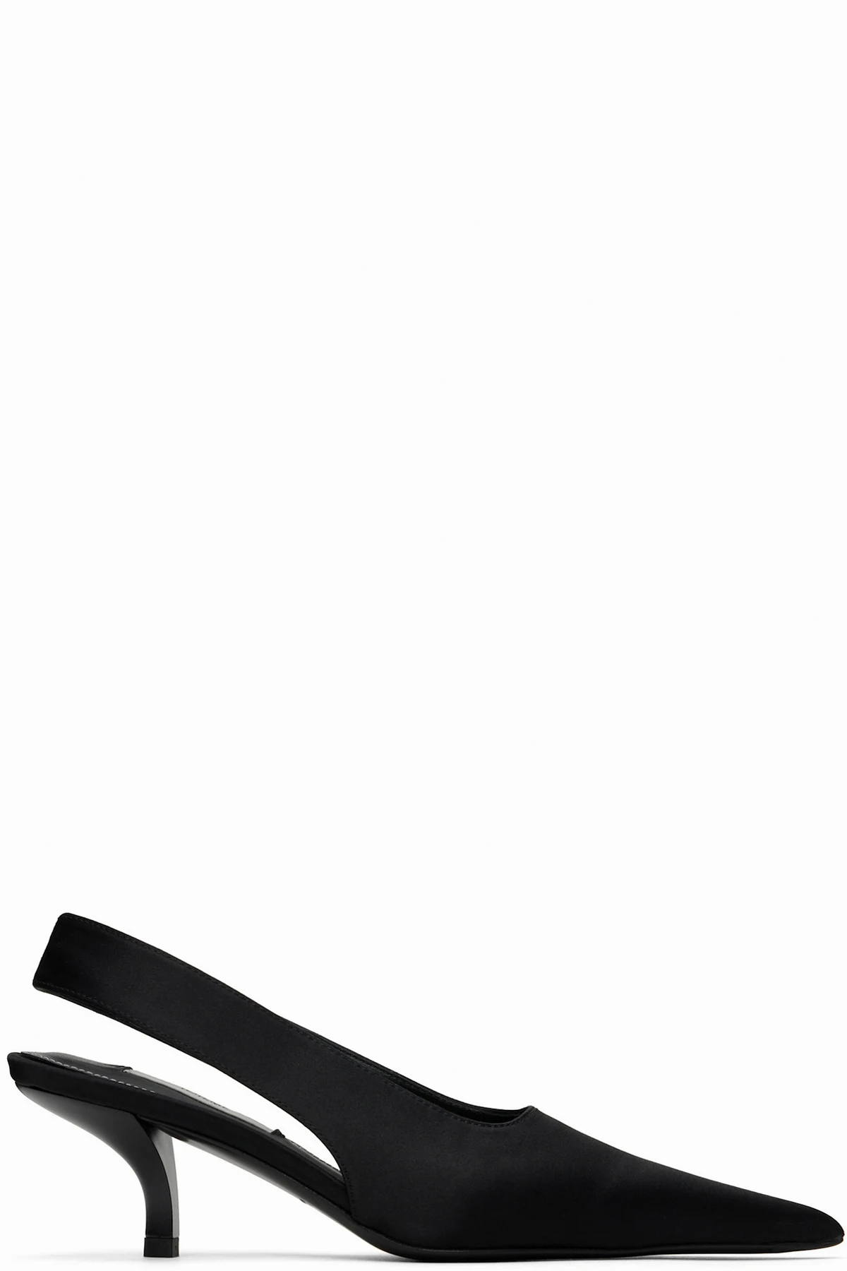 Black Classic Satin Slingback Heels