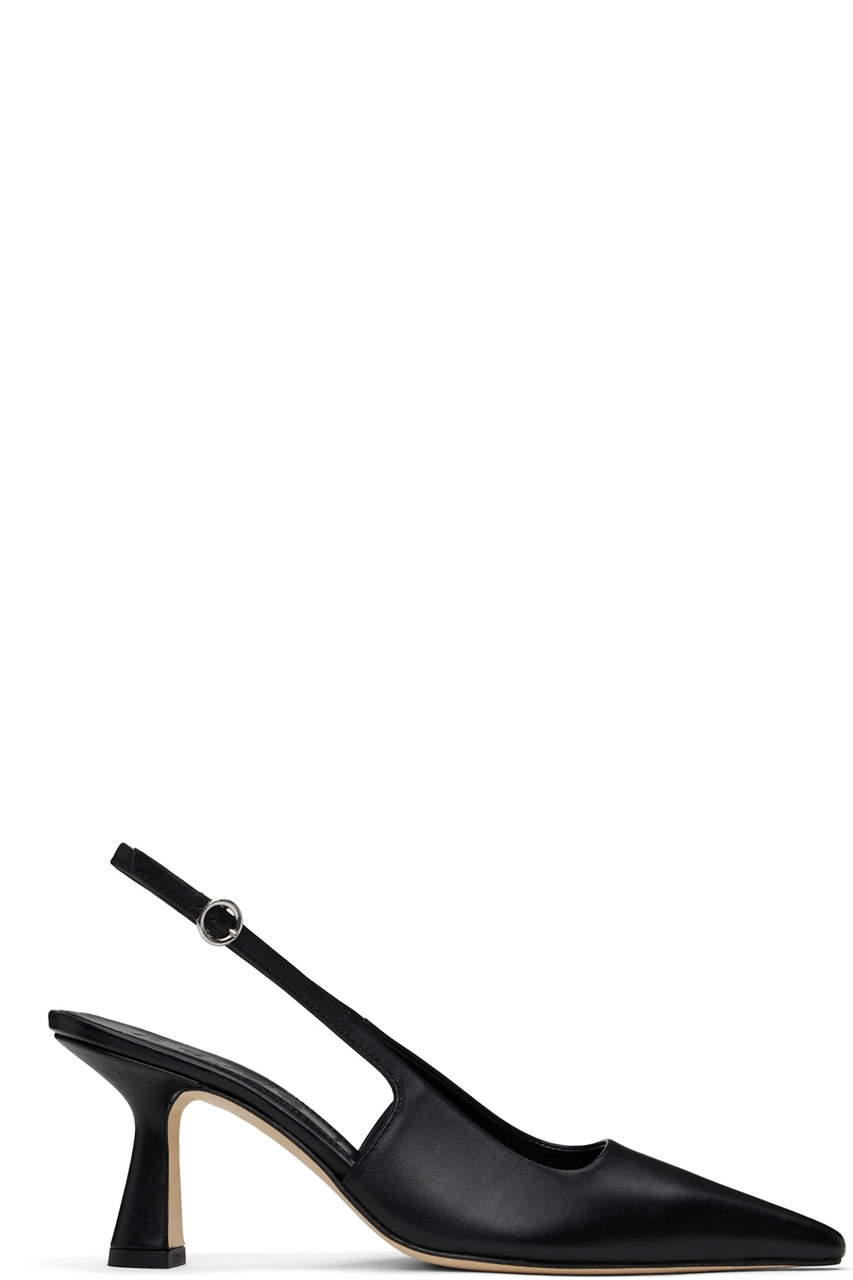 Black Fernanda Leather Slingback Heels