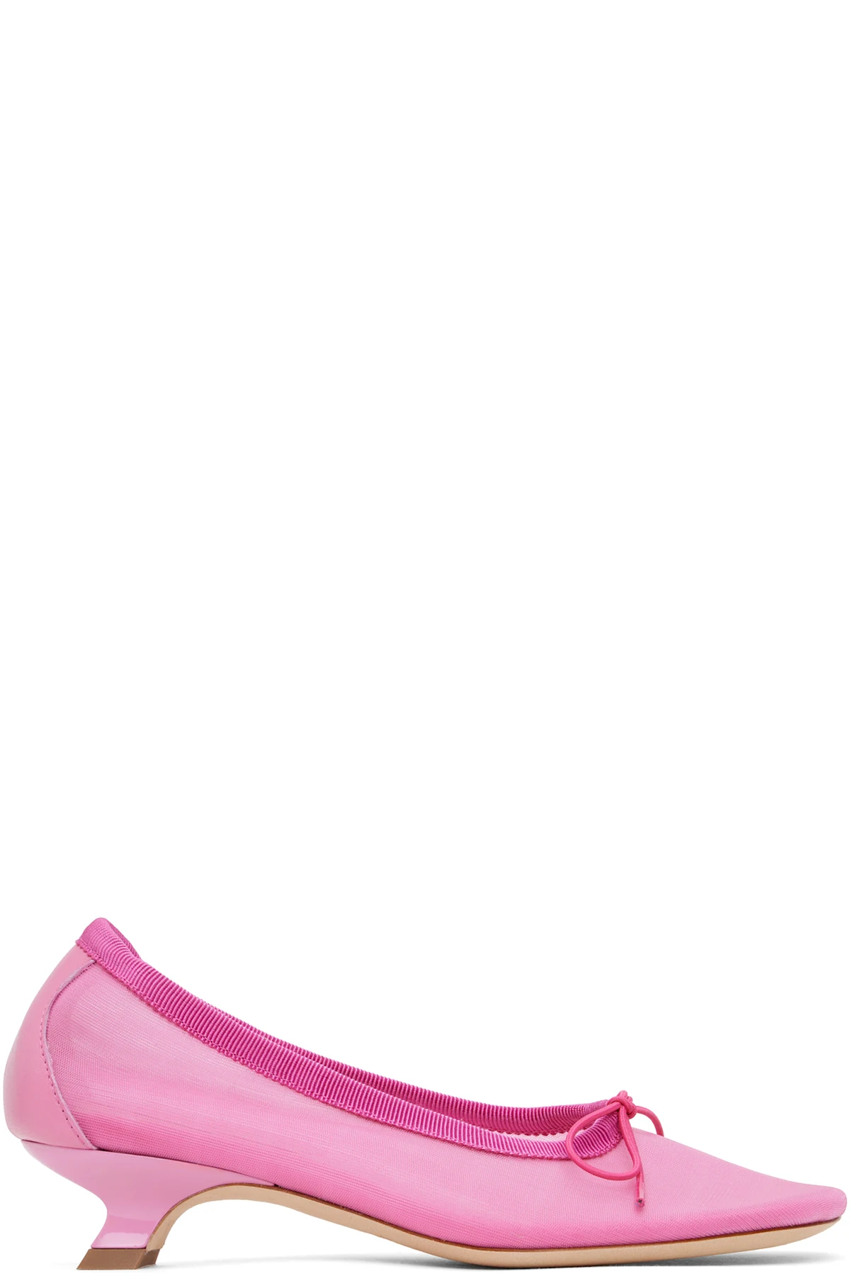 Pink Mesh Ballerina Heels