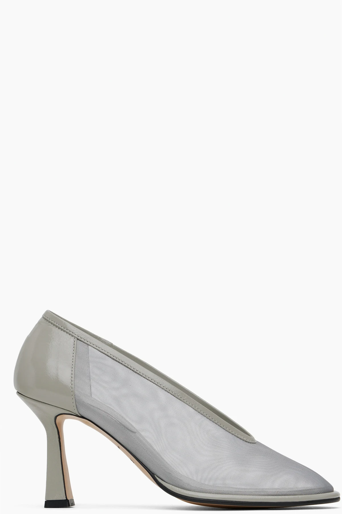 Gray Poppy Rounded Toe Heels