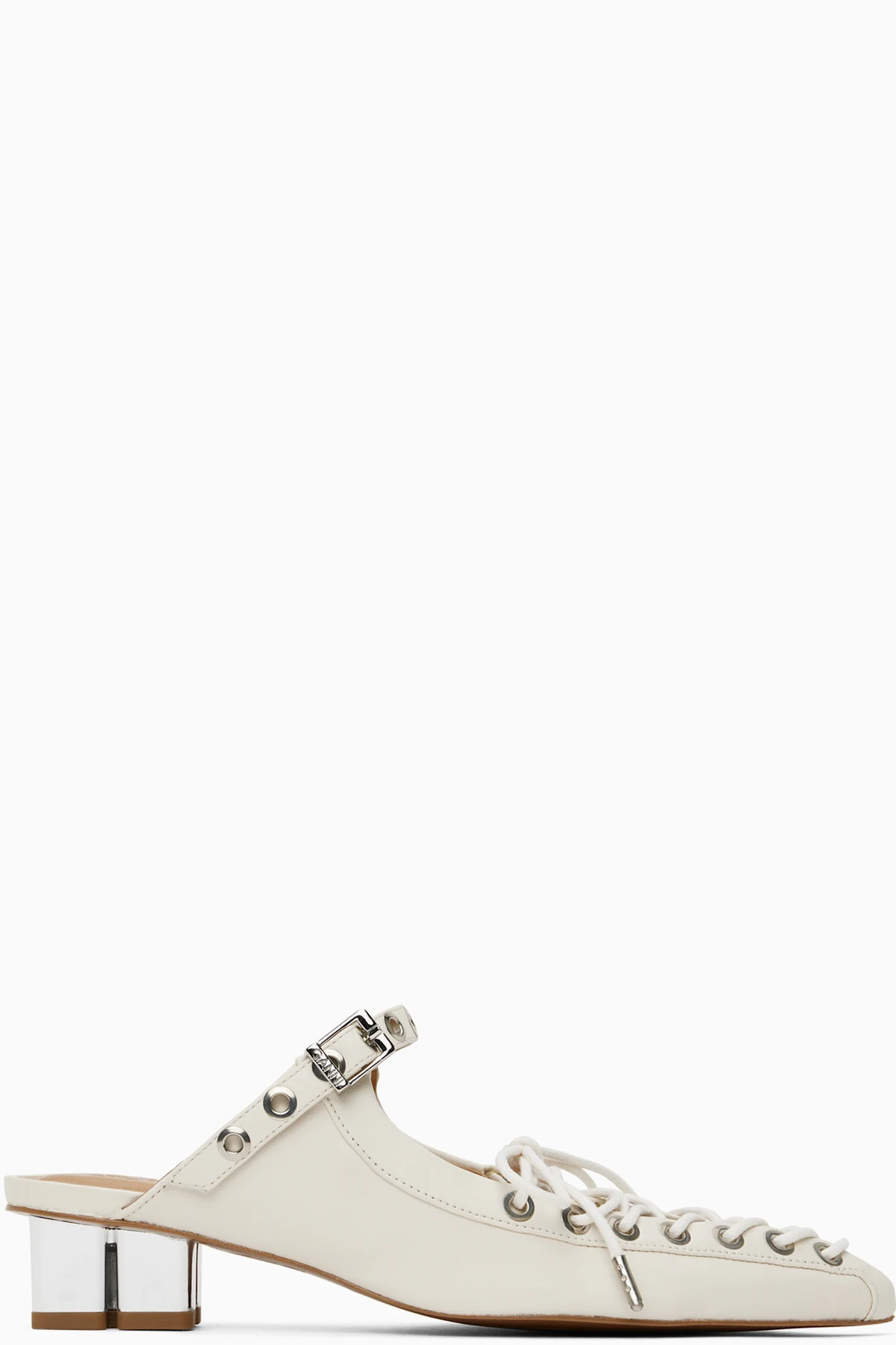 Off-White Lace-Up Mules