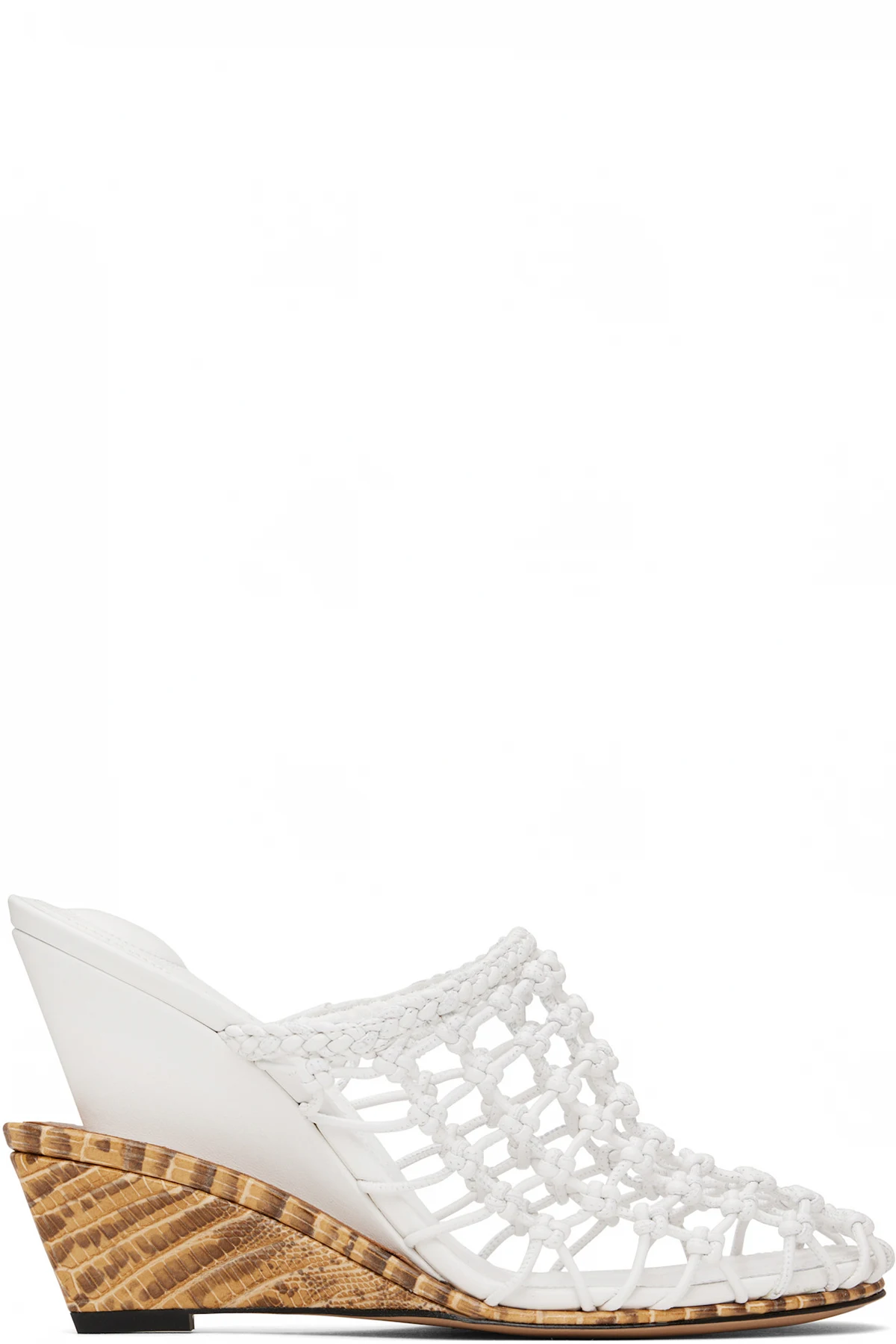 White & Beige La Croisière 'The double woven' Mules