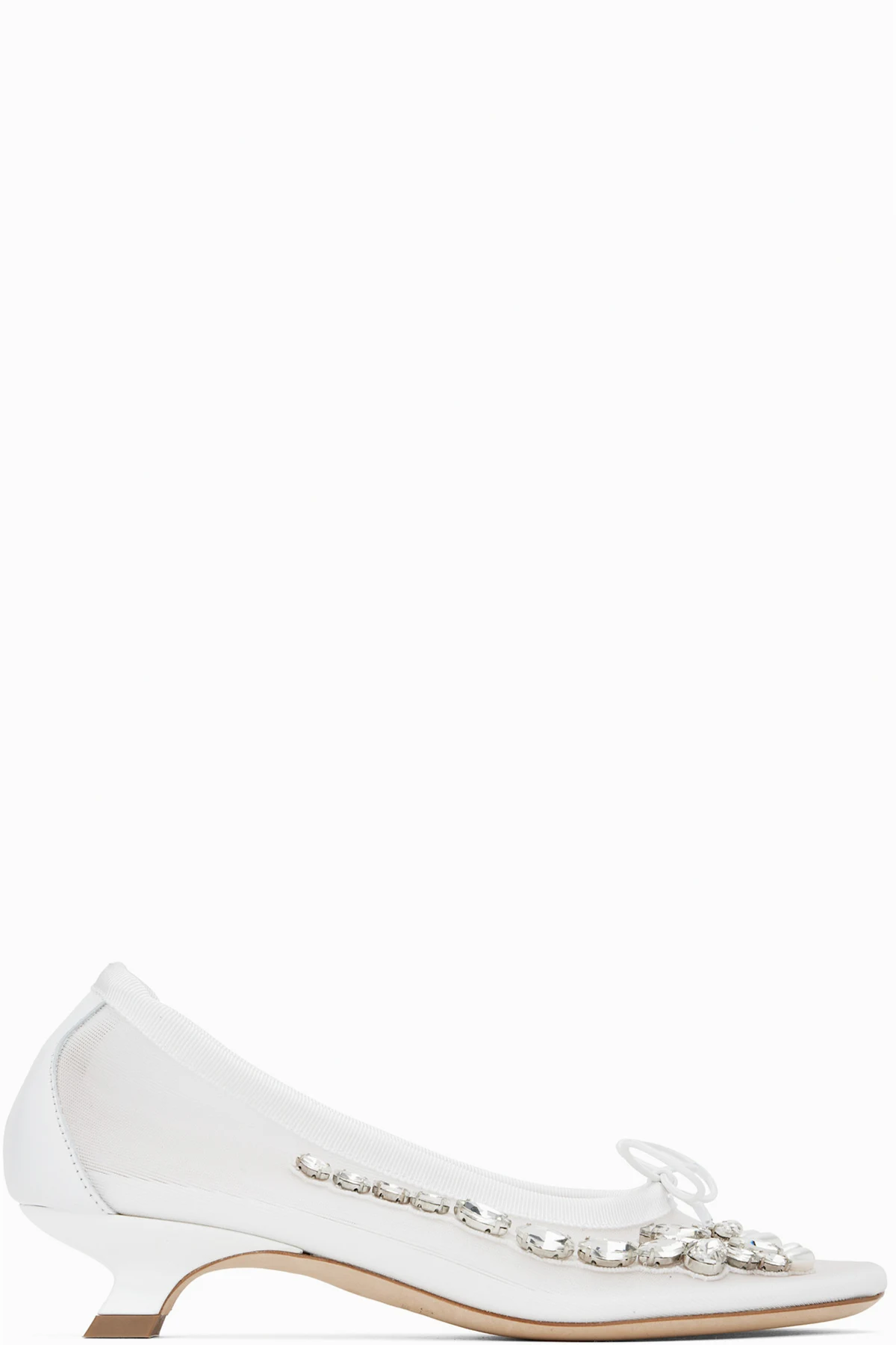 SSENSE Exclusive Bridal Capsule Embellished Flower Ballerina Heels