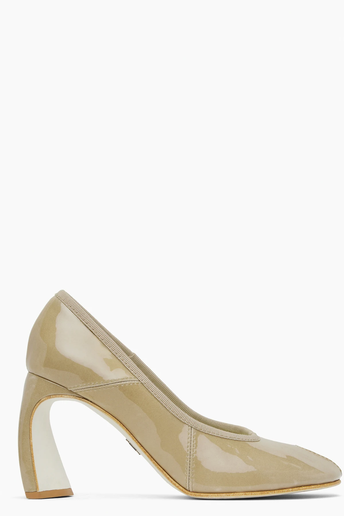 Beige Peep Toe 90mm Heels