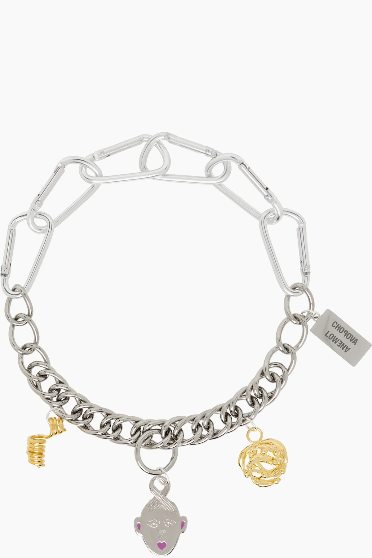 Silver Triple Curl Charm Necklace