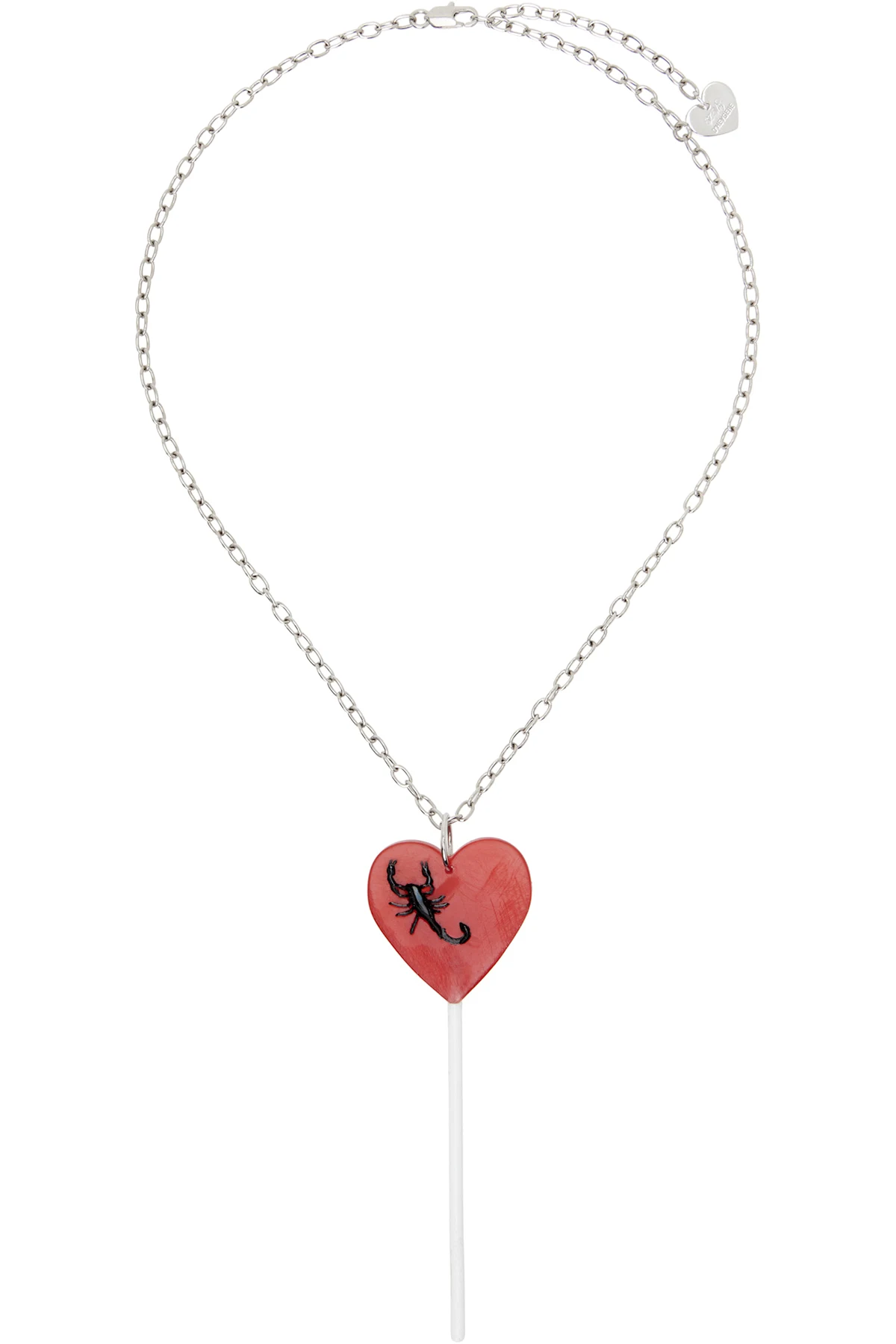 SSENSE Exclusive Silver D'heygere Edition Scorpio Lollipop Necklace
