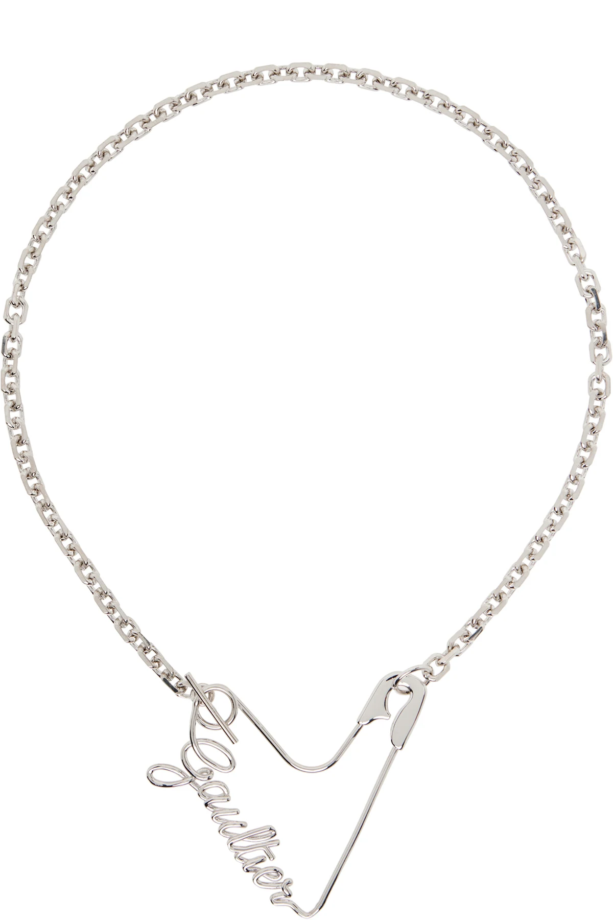 Heart Safety Pin Necklace