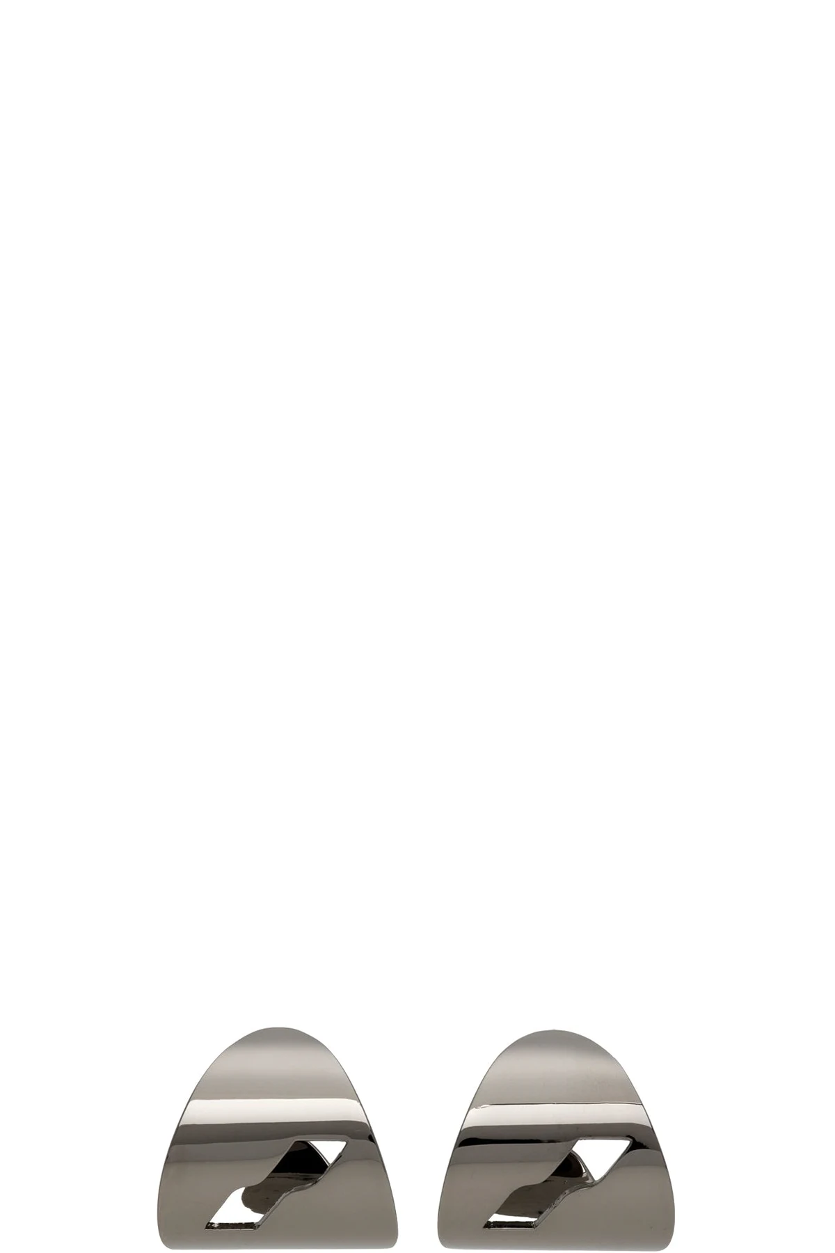 Gunmetal Logo Motif Earrings