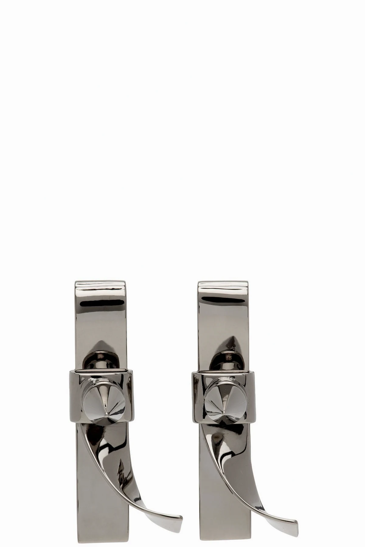 Gunmetal Spike Ribbon Clip-On Earrings