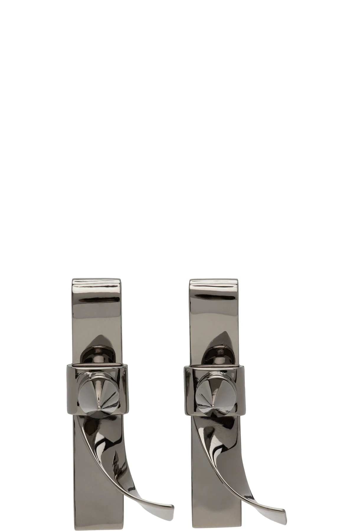 Gunmetal Spike Ribbon Earrings