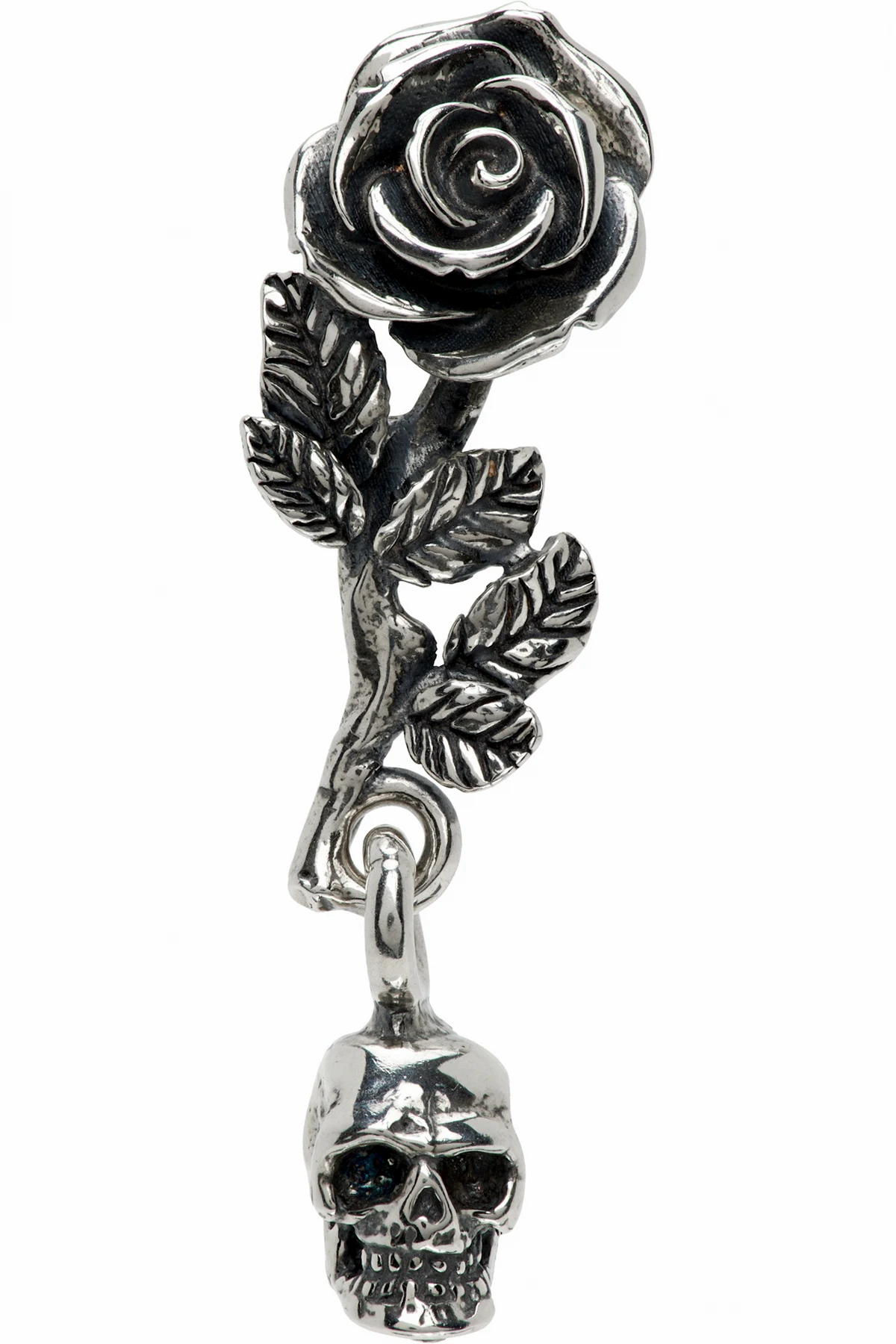 Rose & Skull Single Earring