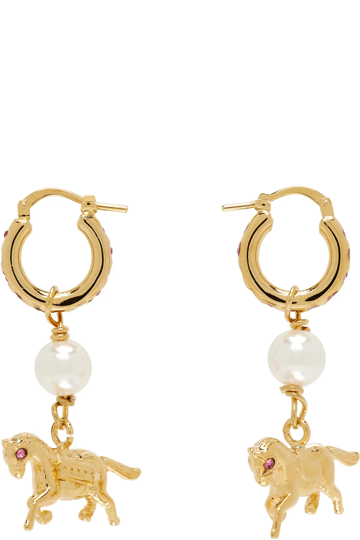 Gold-Plated Horse Charm Earrings