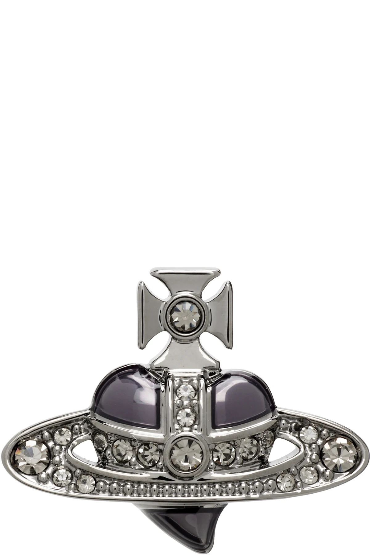 Man Diamante Heart Stud Single Earring