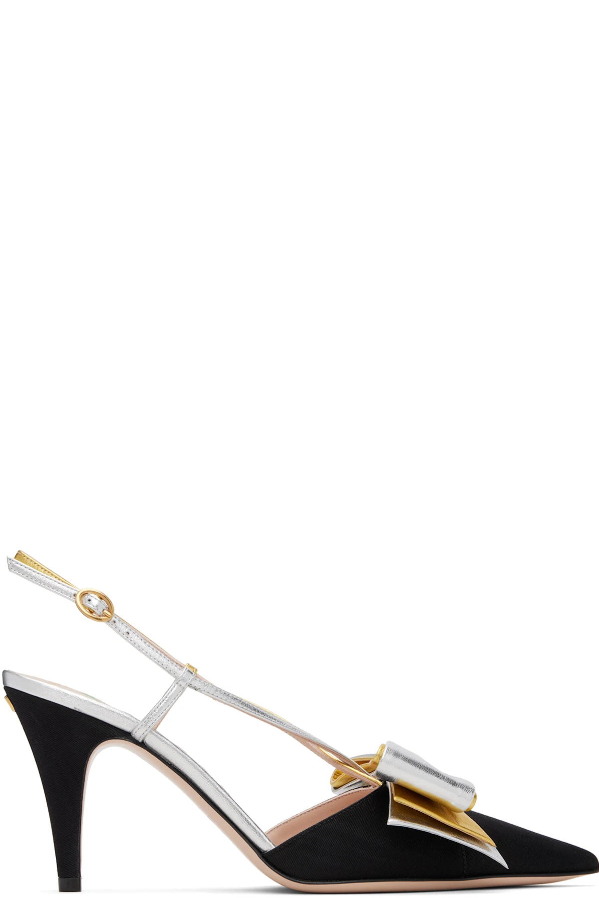 Multicolor Bowow Slingback Heels