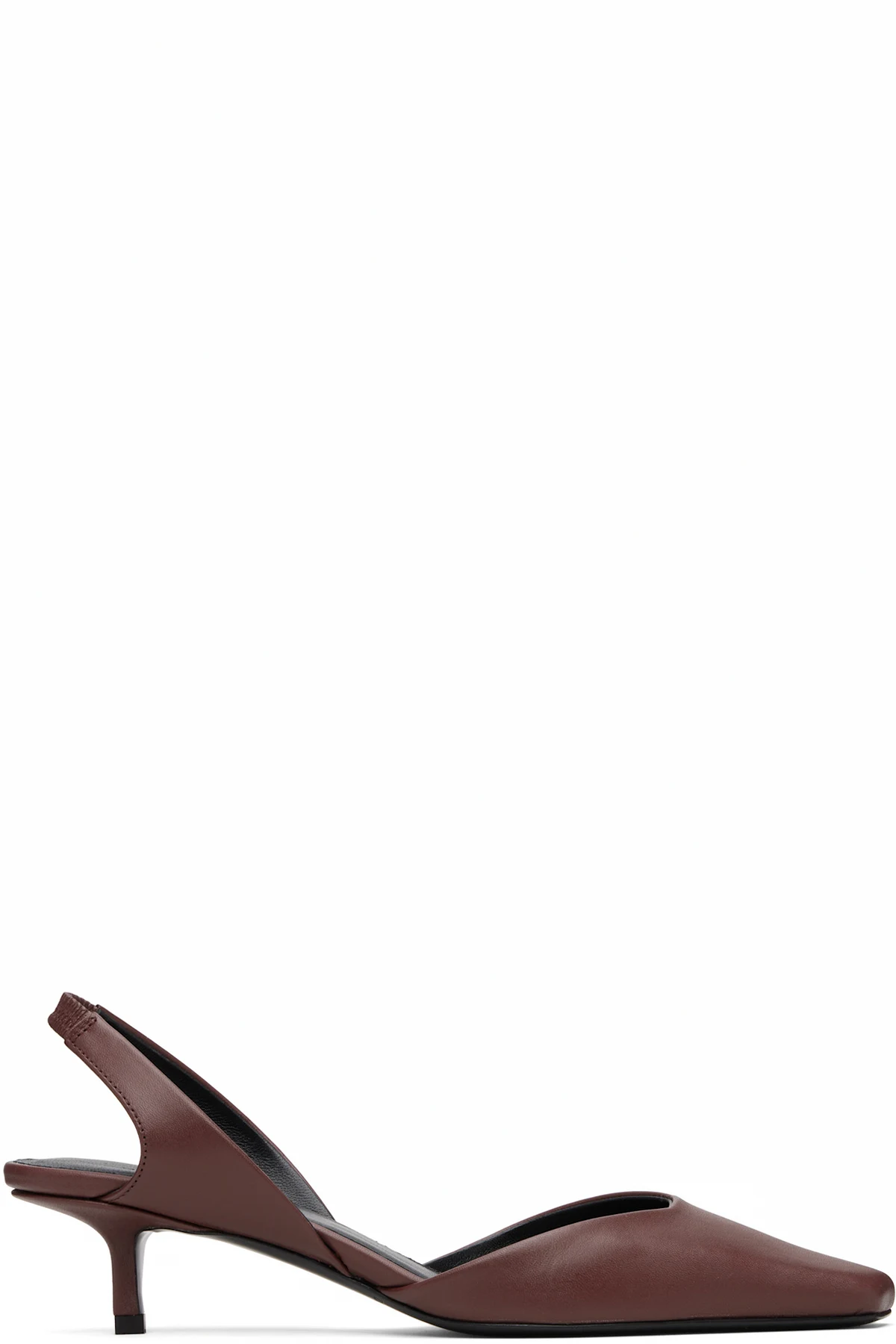 Burgundy Akila LDS Leather Slingback Heels