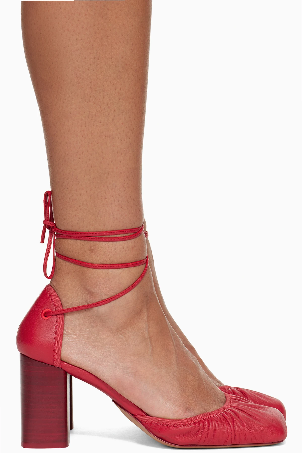 Red Micro Ballerina Heels