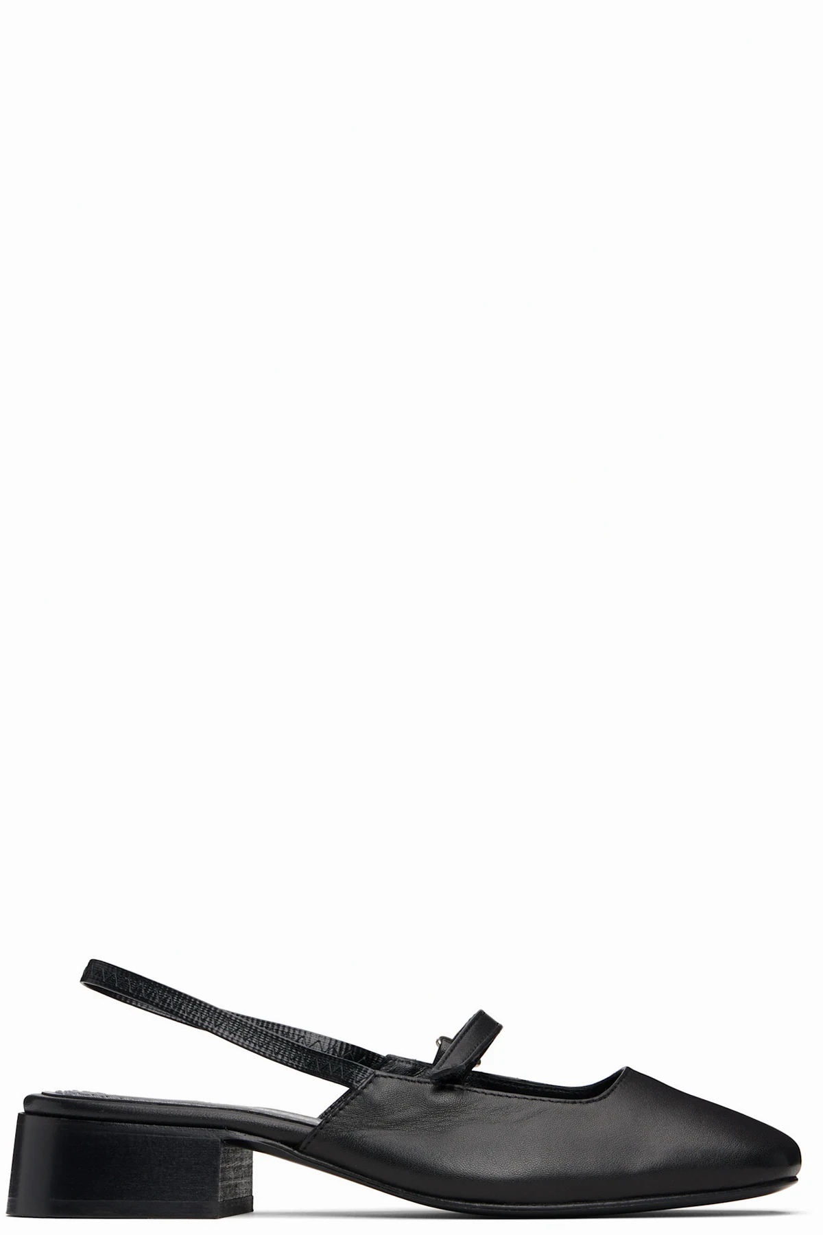 Black Poppy Ballerina Flats