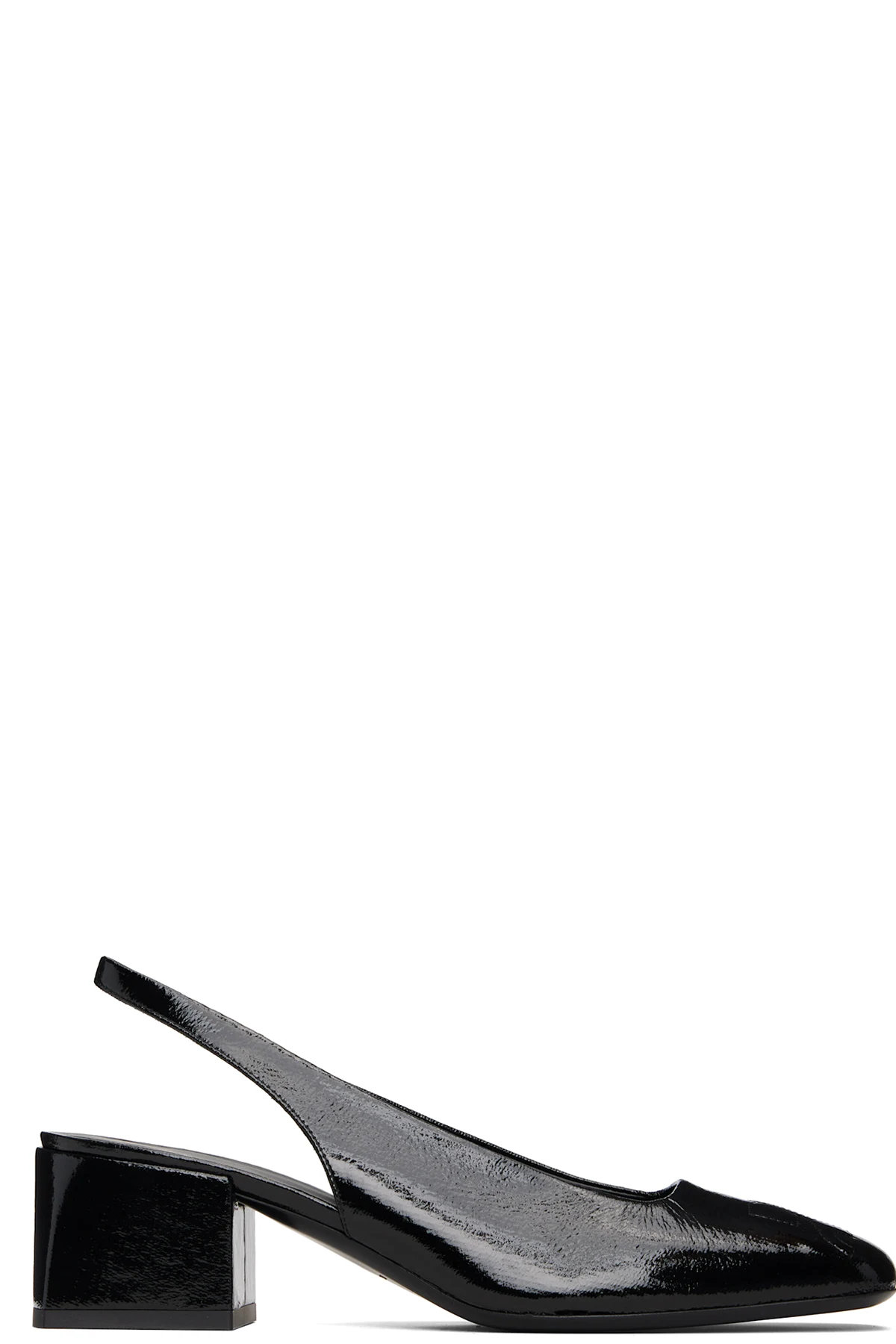 Black AC Vinyl Slingback Heels