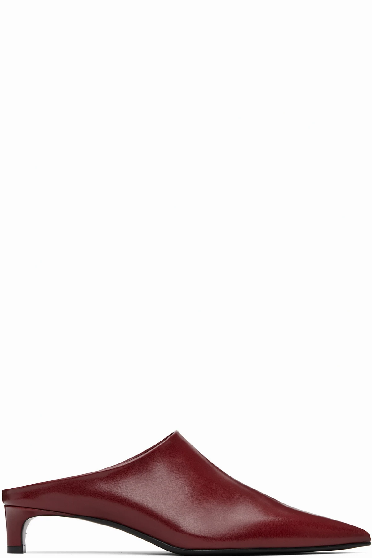 Red Pointed Toe Mule Heels