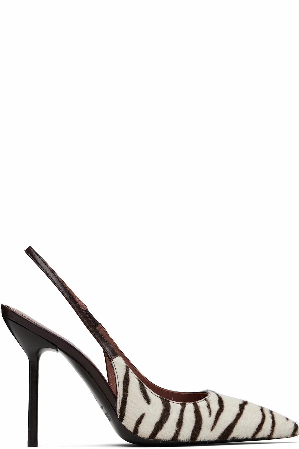 Off-White & Brown Lidia Slingback Heels