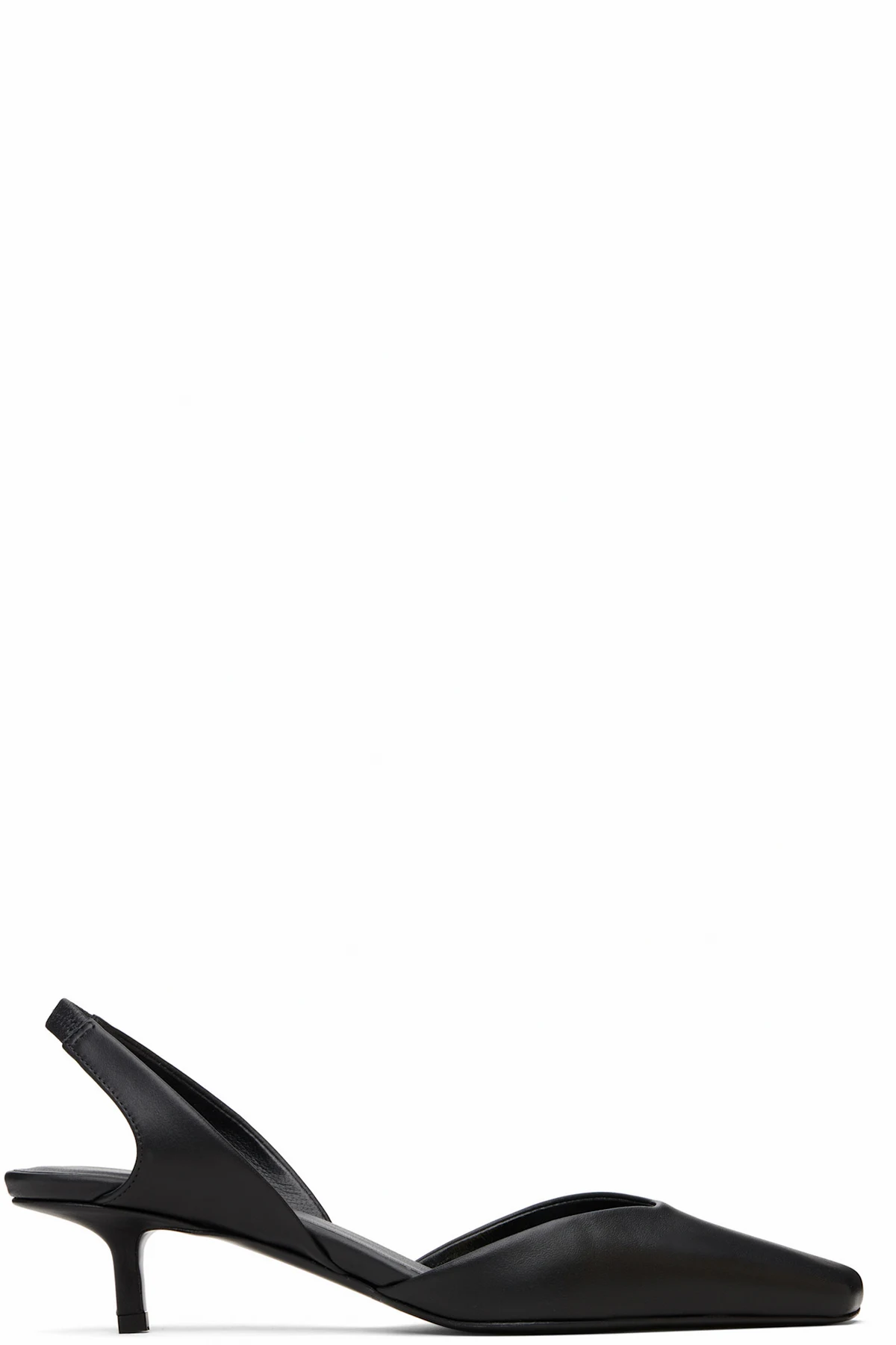 Black Akila LDS Leather Slingback Heels