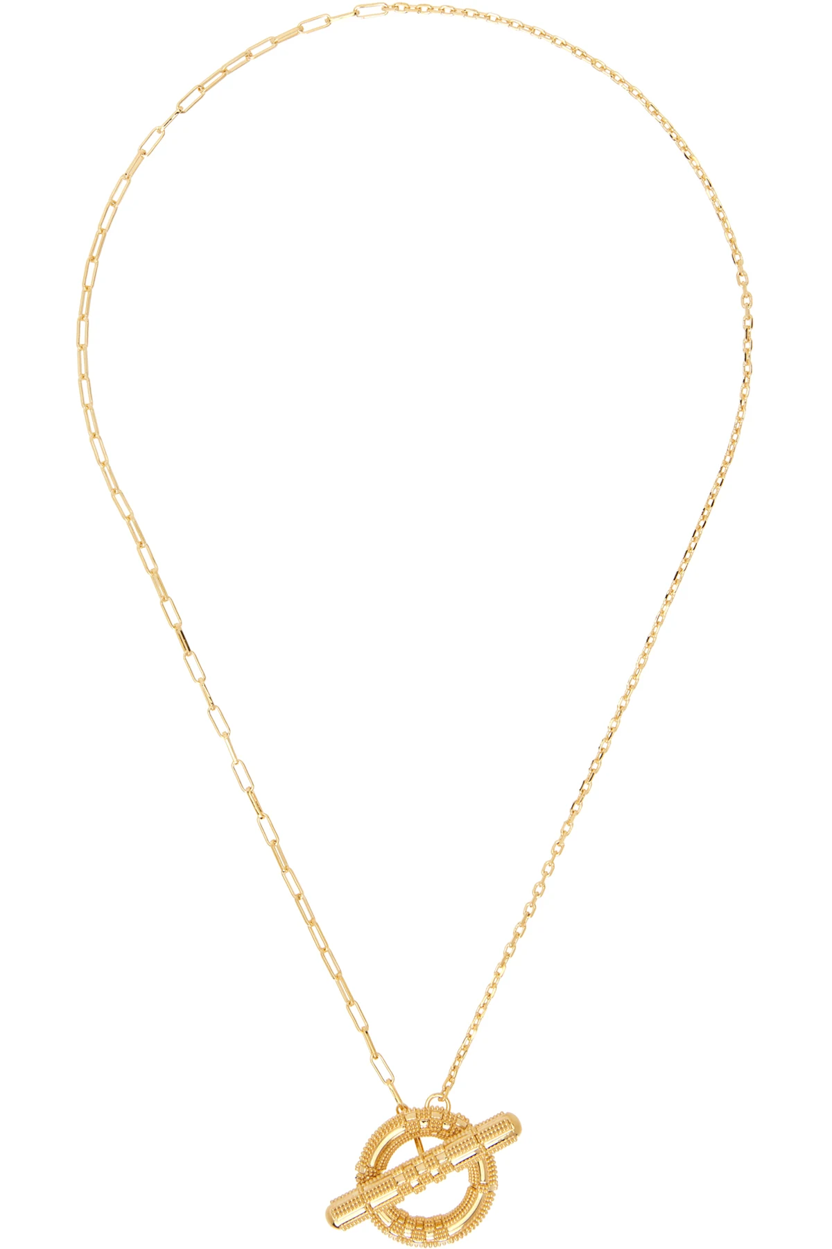 Check Granulation T-Bar Necklace