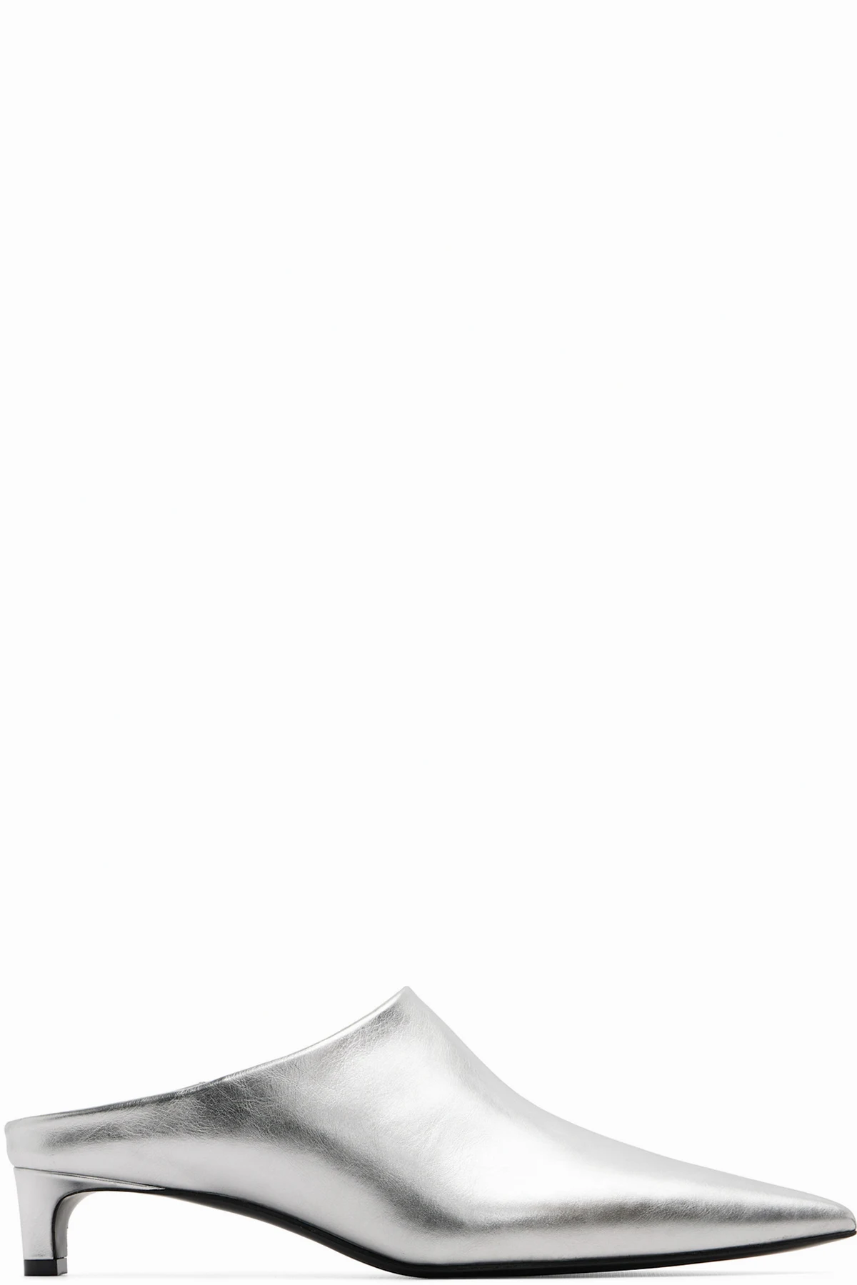 Silver Mule Heels