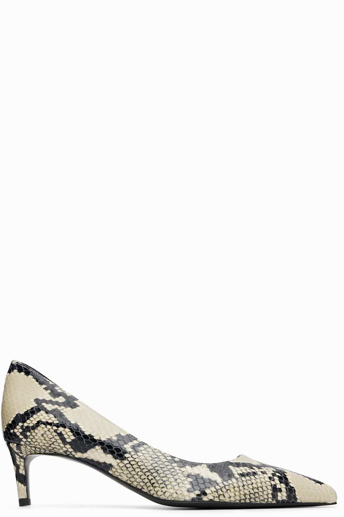 Beige & Black Jet D'Orsay Low Heels