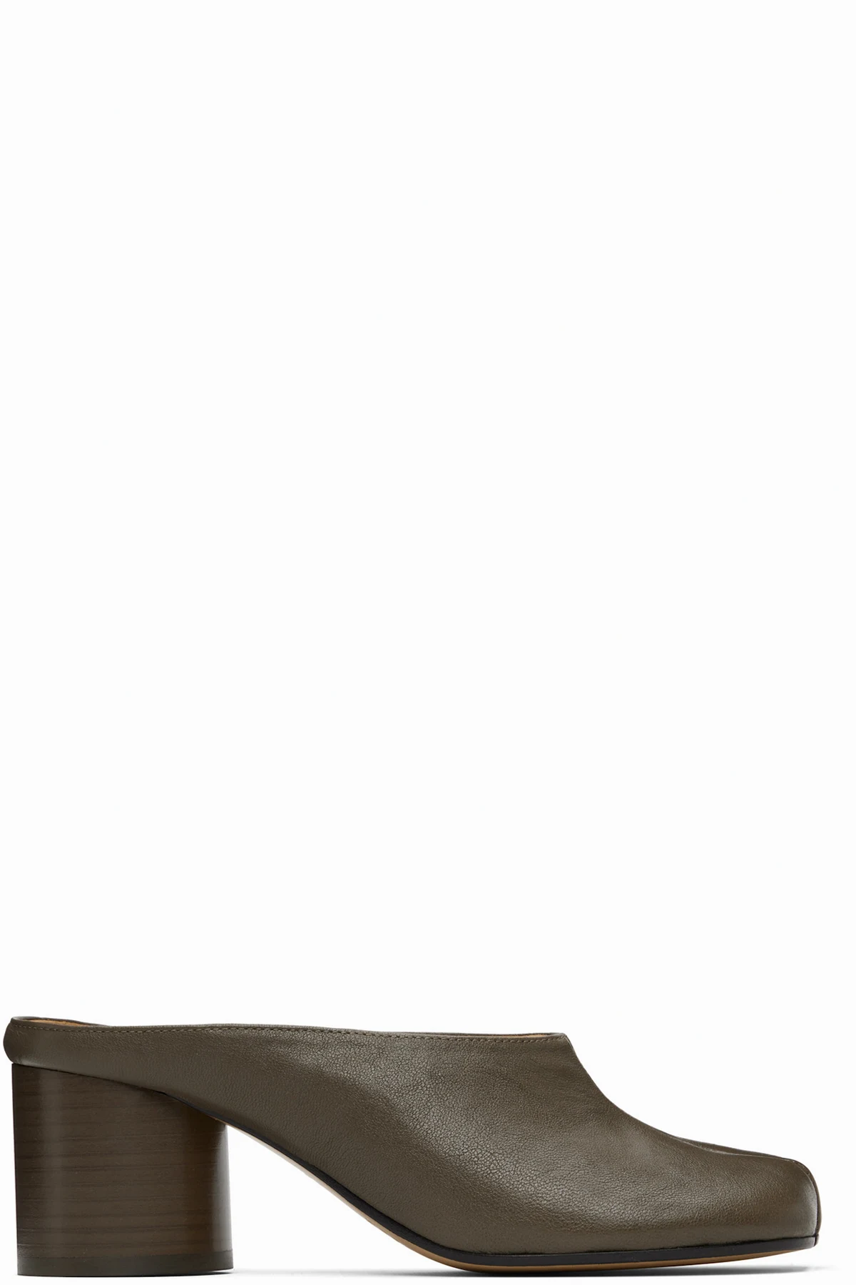 Brown Tabi Décolleté Mule Heels