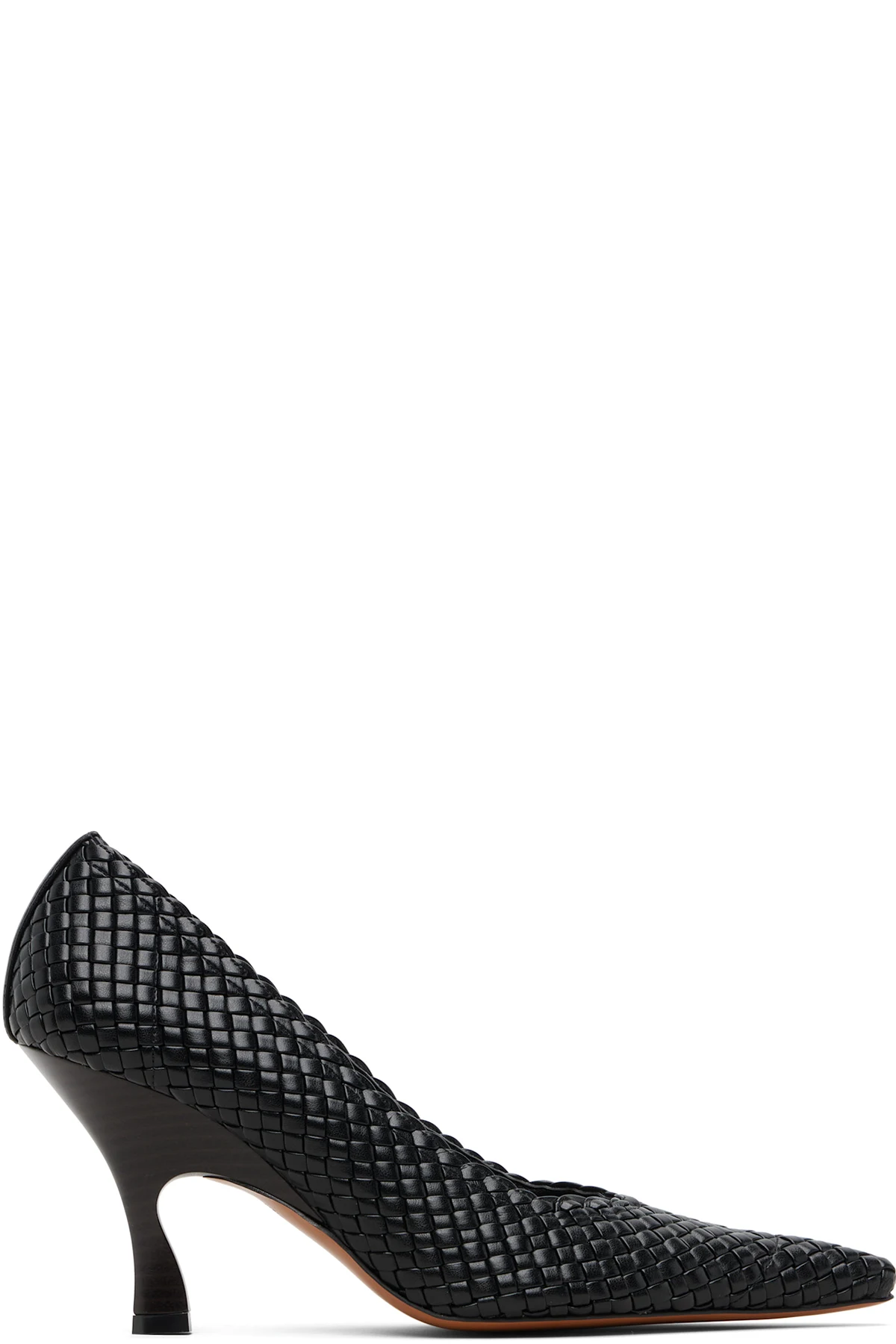 Black Elsa 90 Woven Heels