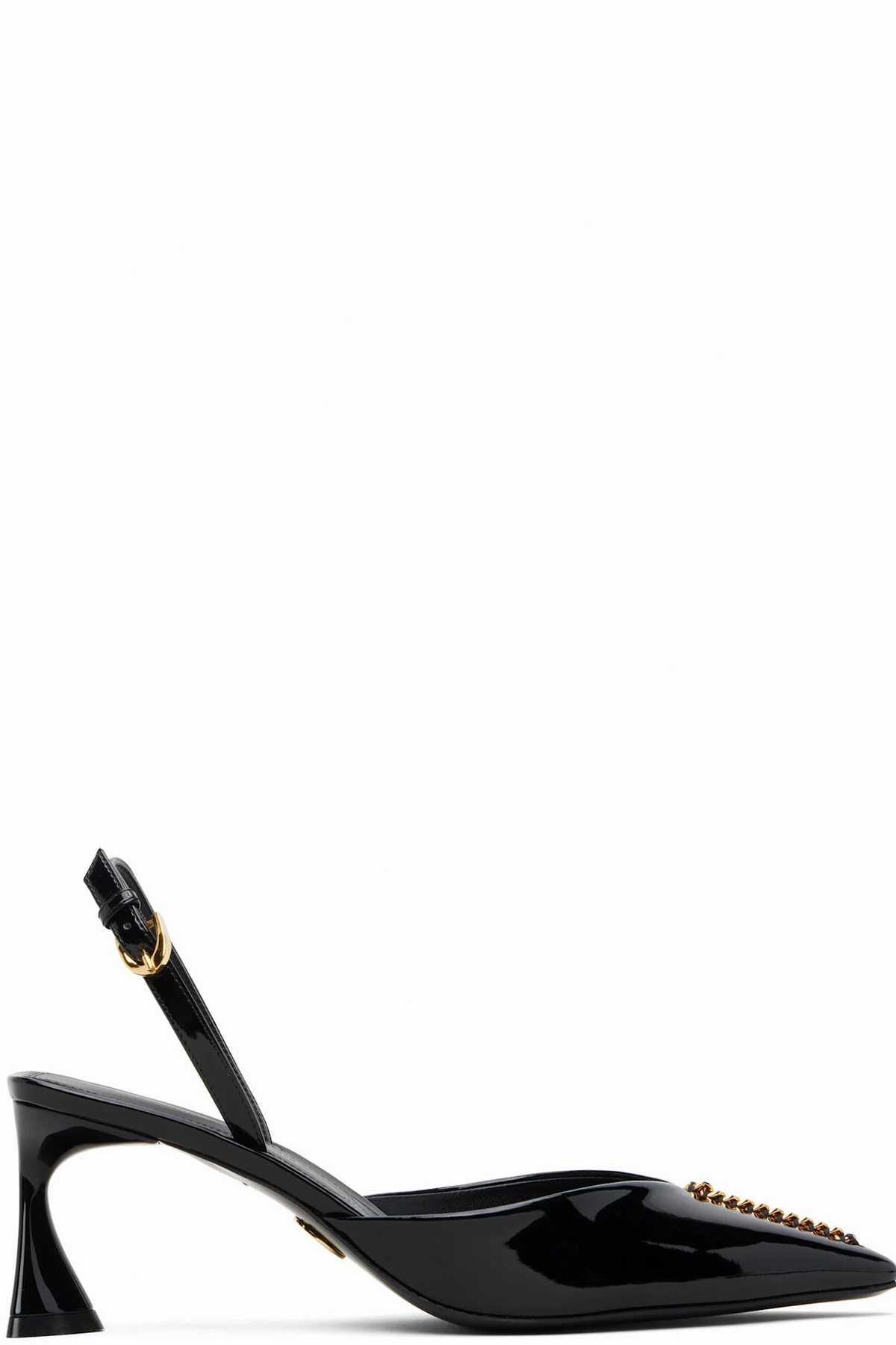 Black Elsa Patent Slingback Heels