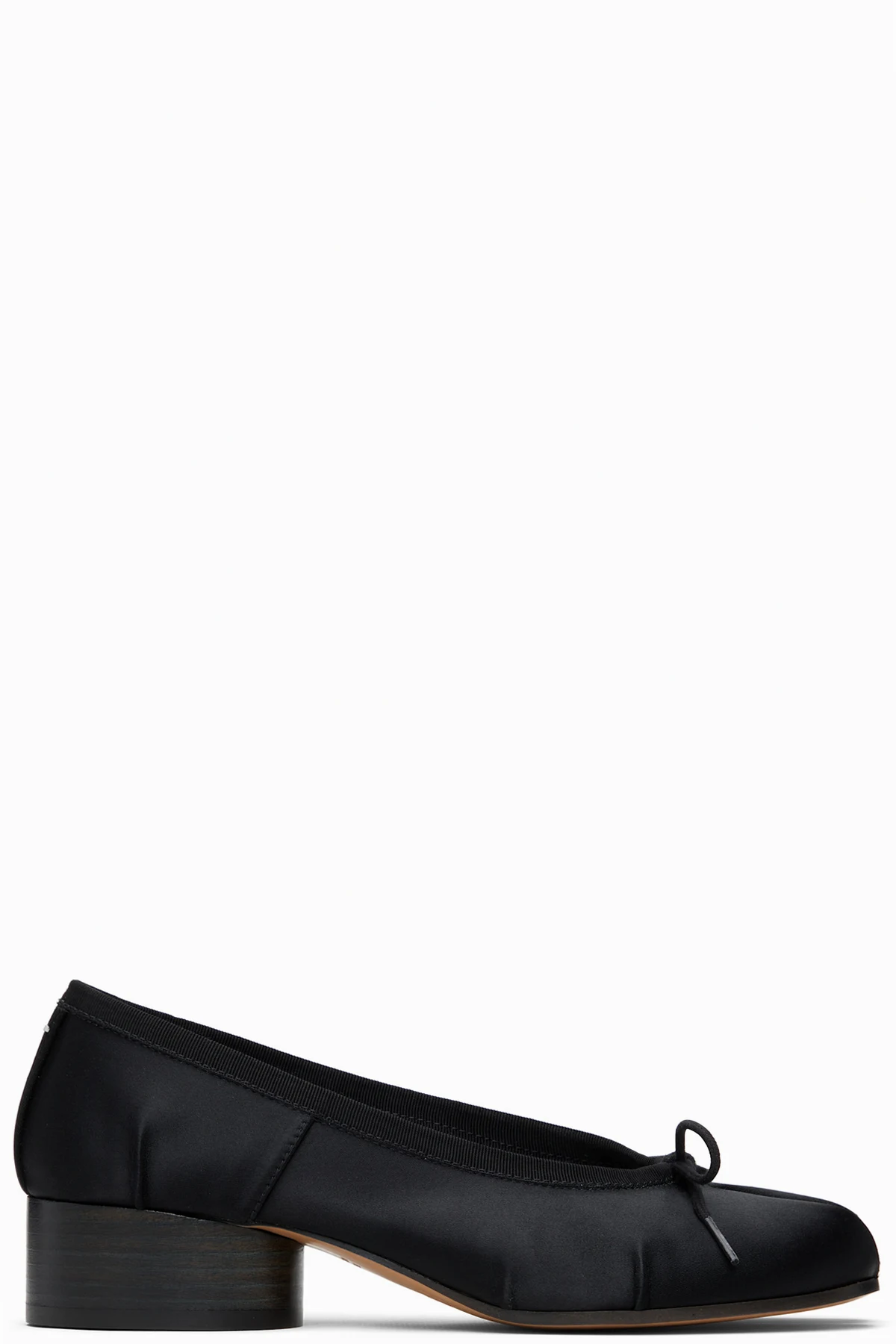 Black Tabi Satin Ballerina Heels