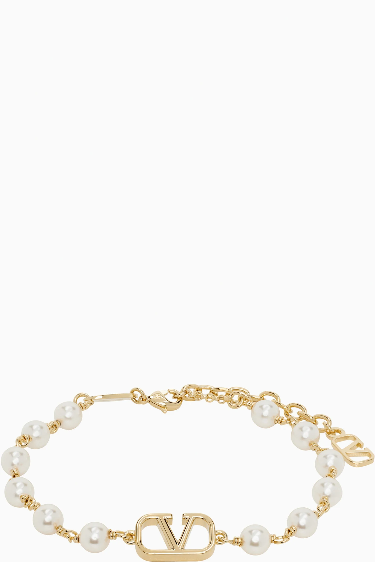 Gold & White VLogo Signature Bracelet