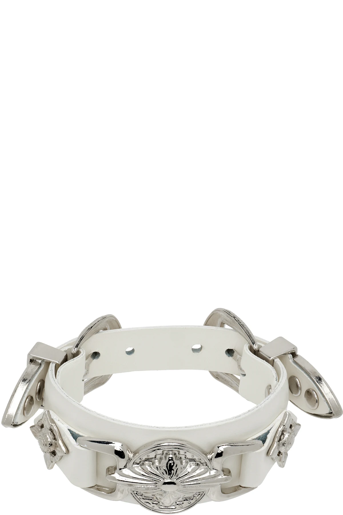 Double Buckle Leather Bangle Bracelet