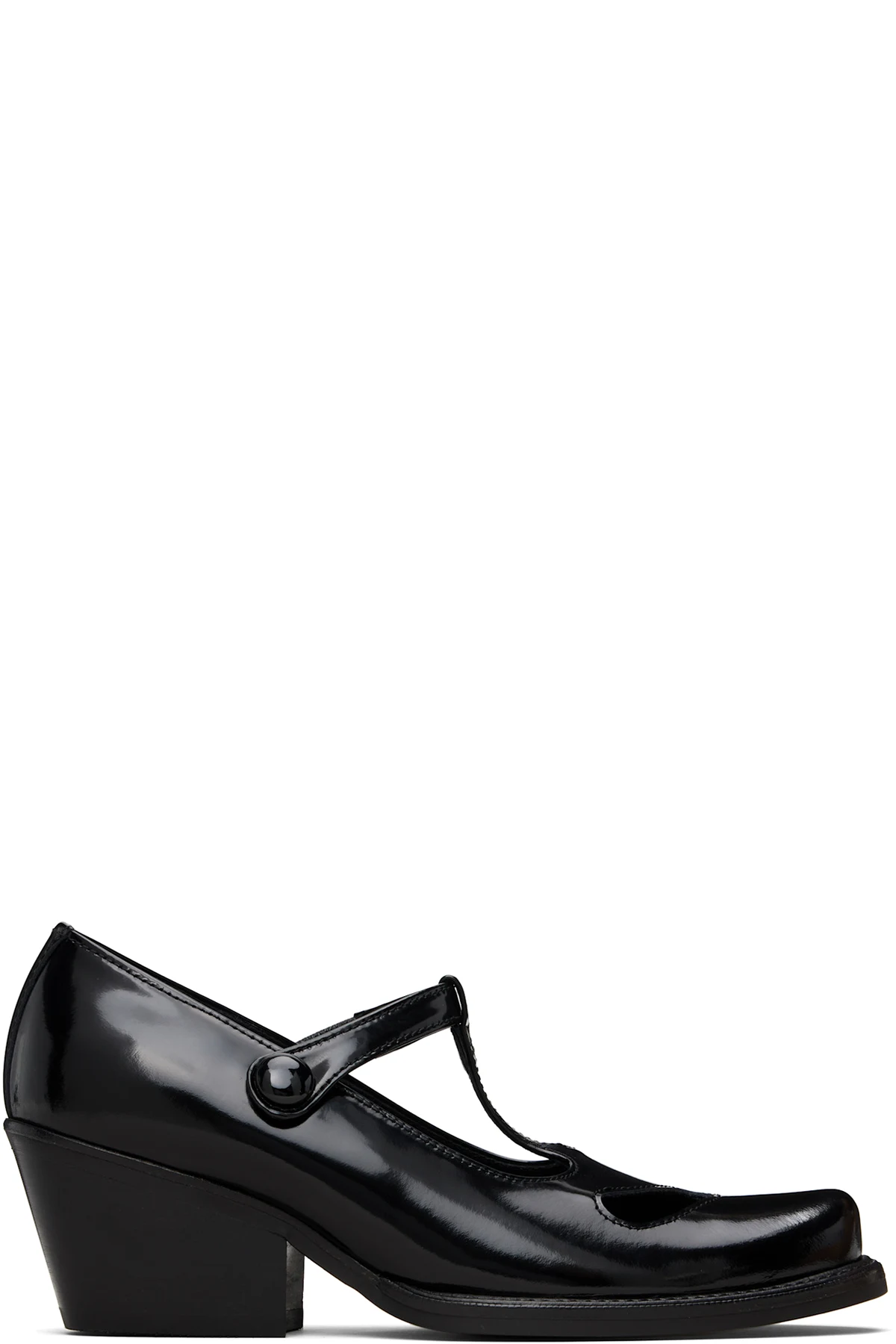 Black Western Cutout Mary Jane Heels