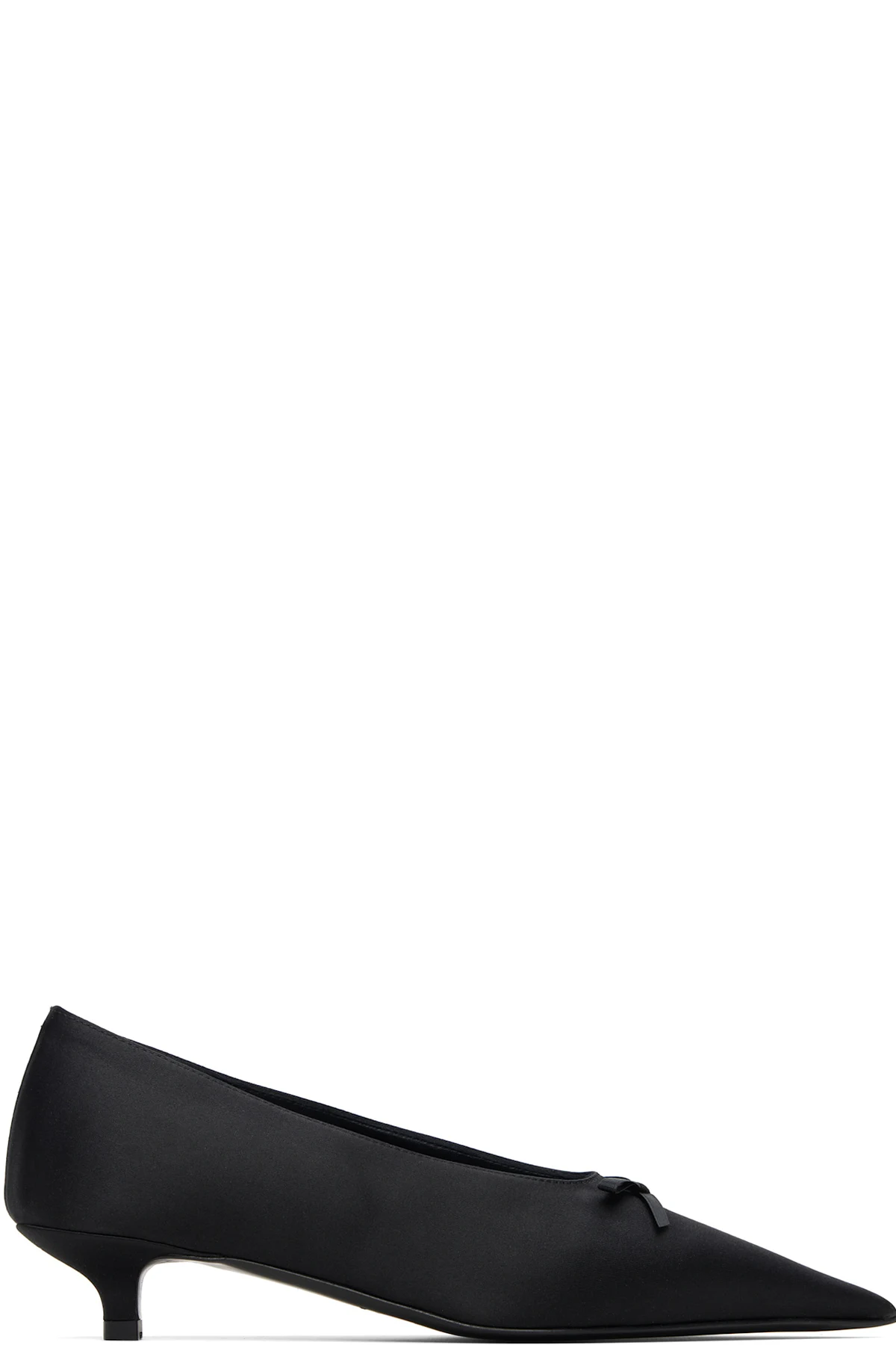 Black Bow Satin Kitten Heels