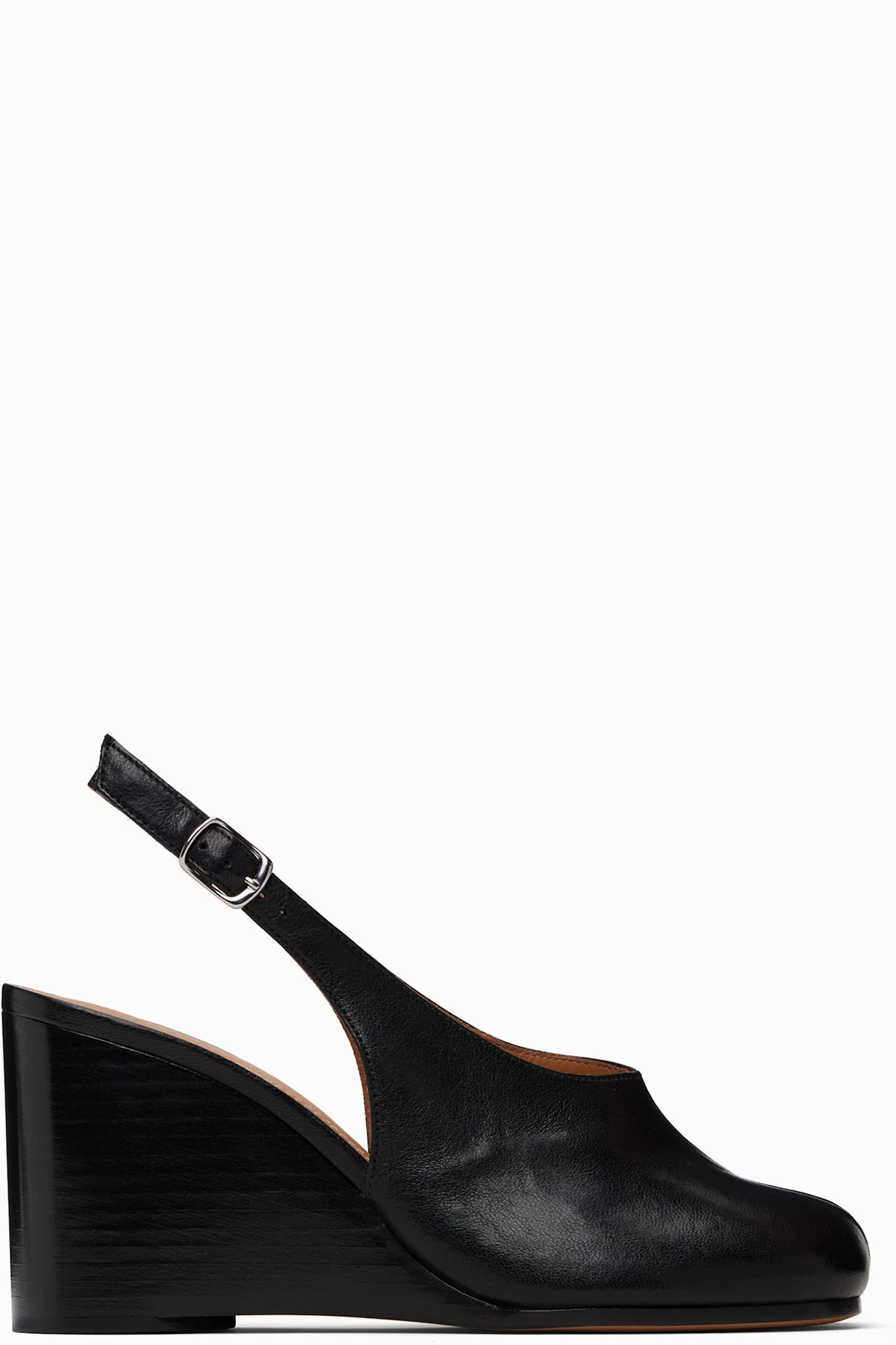 Black Tabi Wedge Slingback Heels