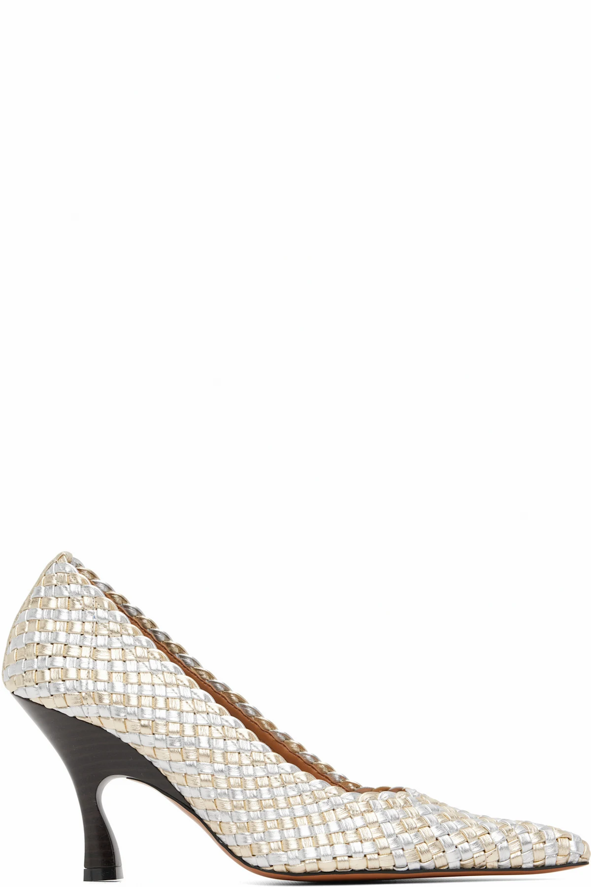 Silver & Gold Elsa Woven Metallic Heels