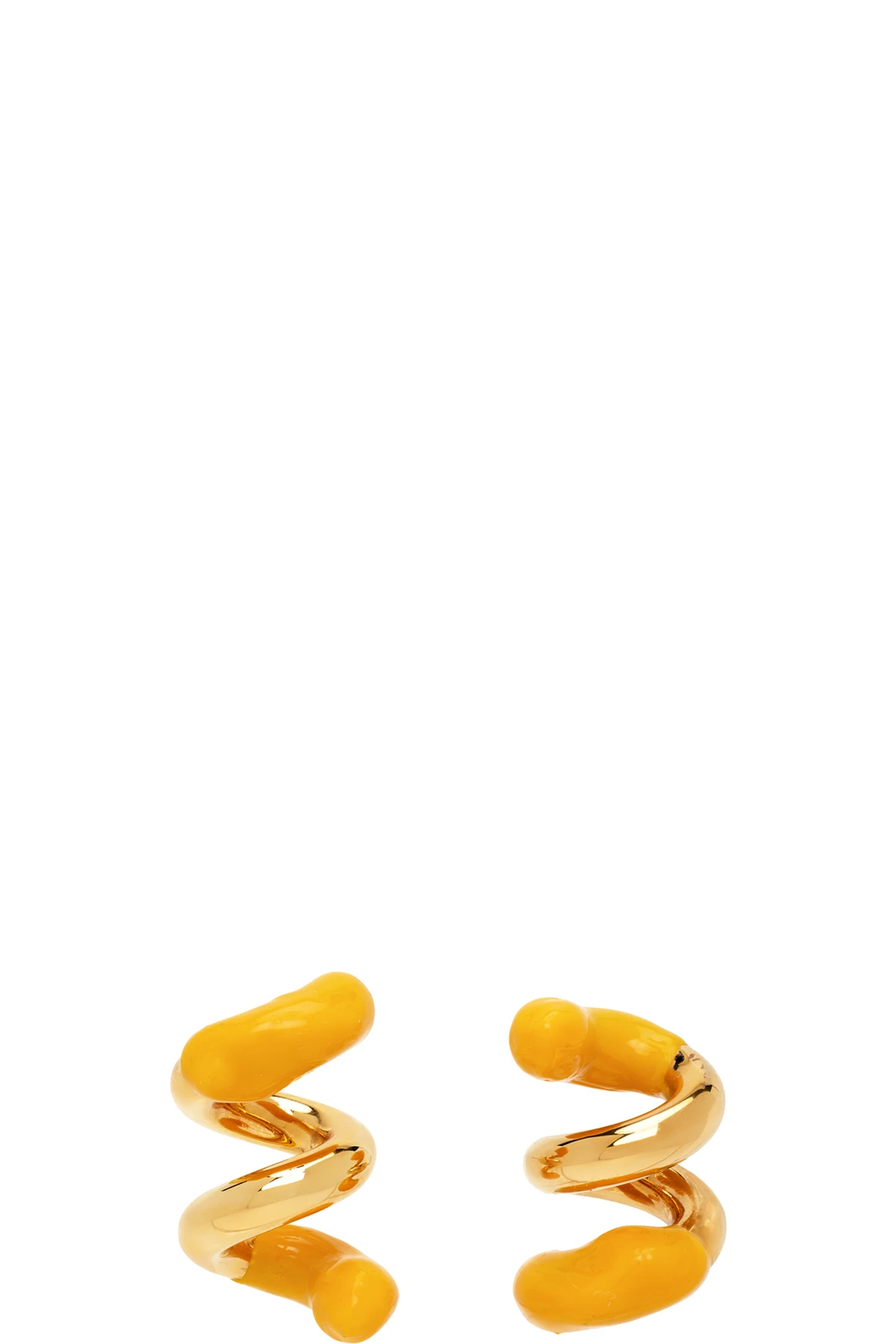 Gold & Yellow Fusillo Rubberized Earrings