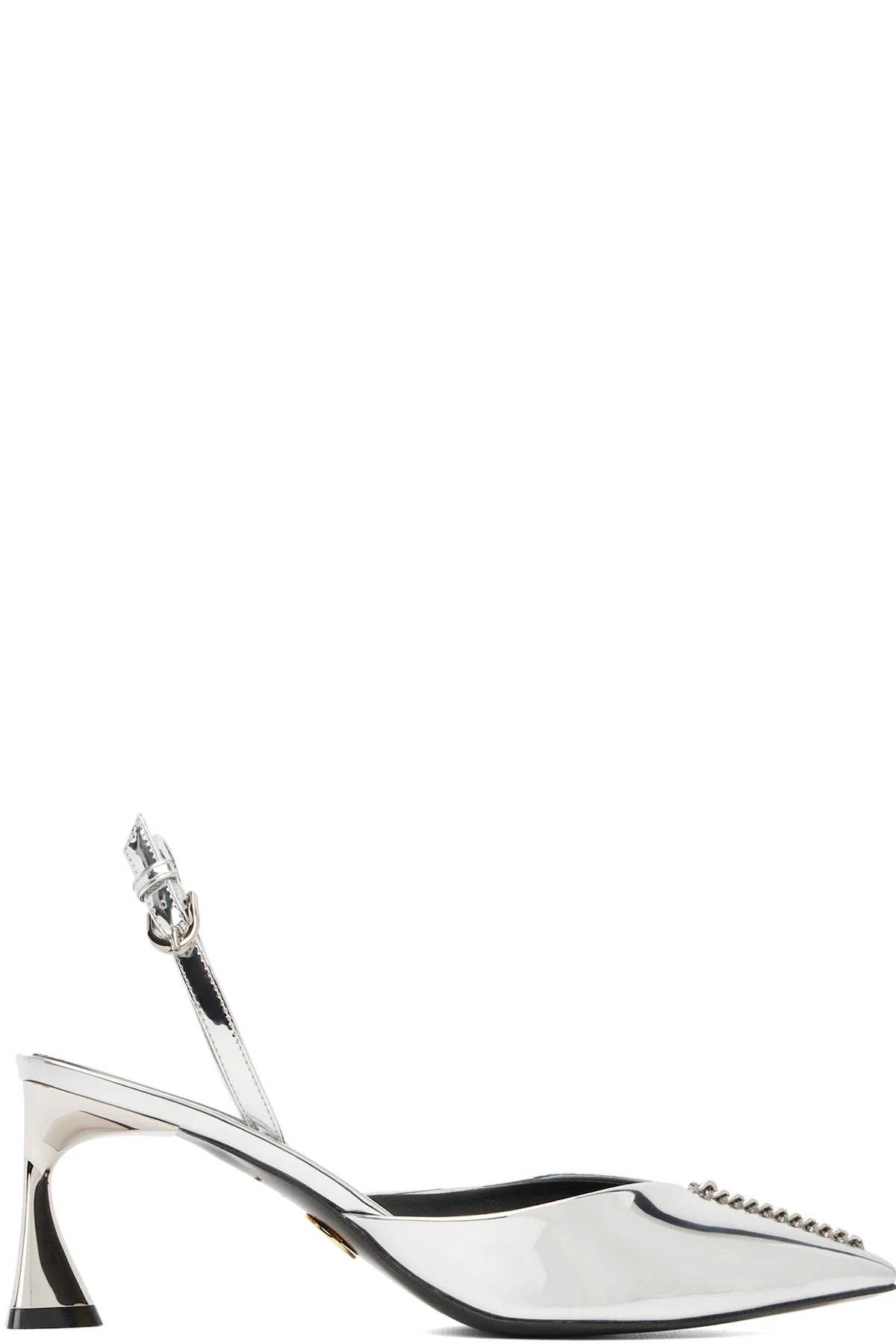 Silver Elsa Patent Slingback Heels