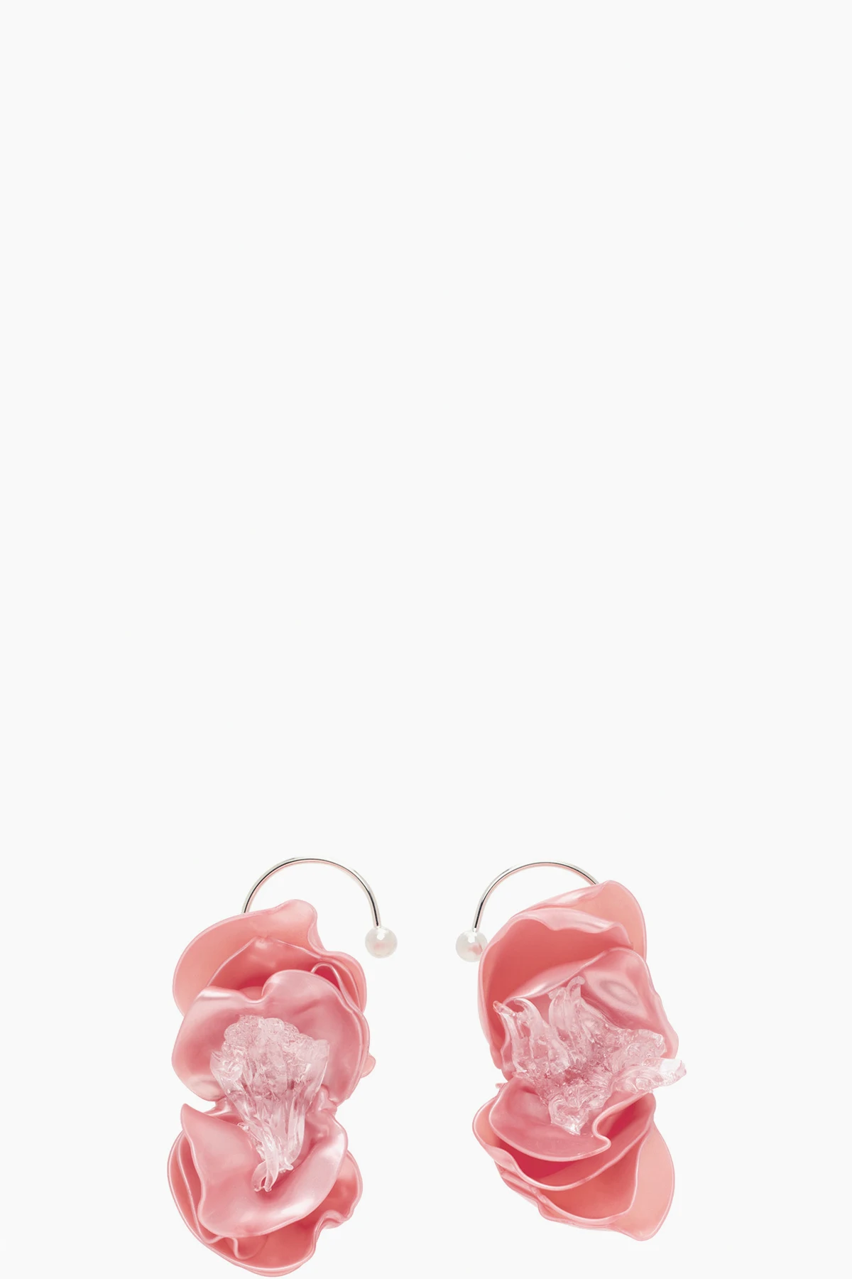 SSENSE Exclusive Pink Flower Ear Cuffs