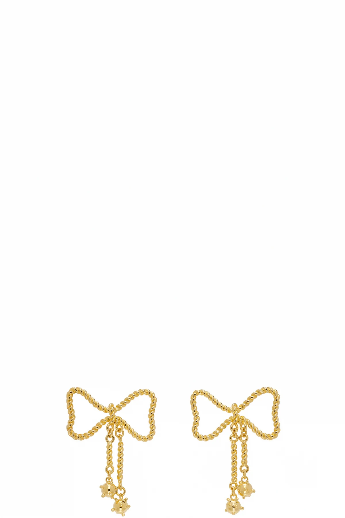 Gold Mace Bow Earrings