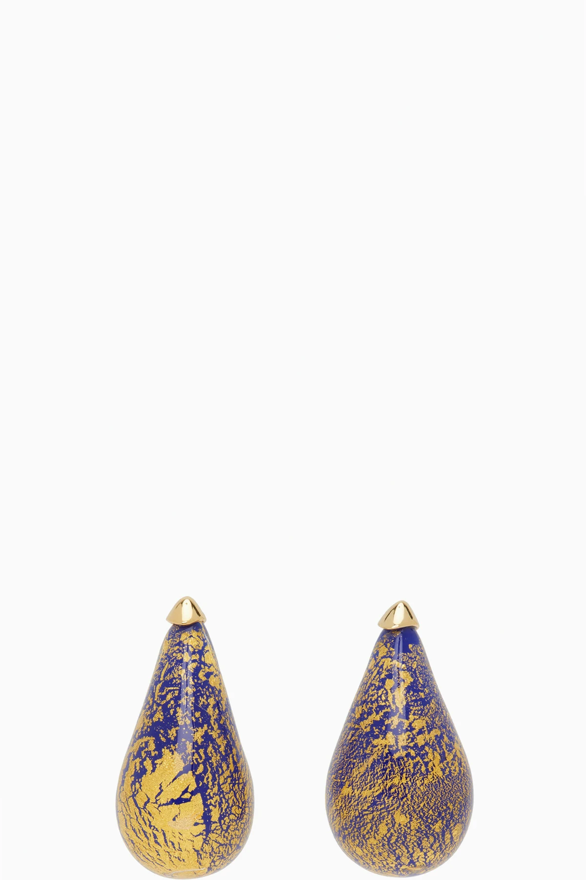 Navy & Gold Drop Glass Earrings