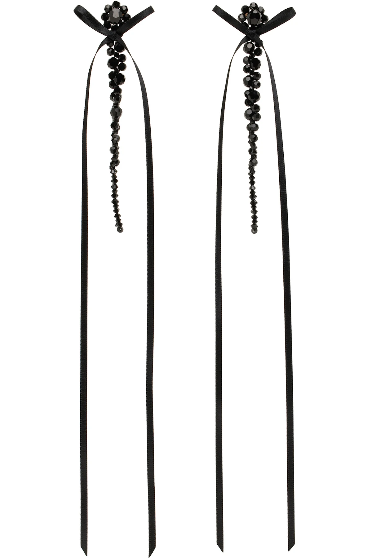 Black Bow Ribbon Drip Earrings