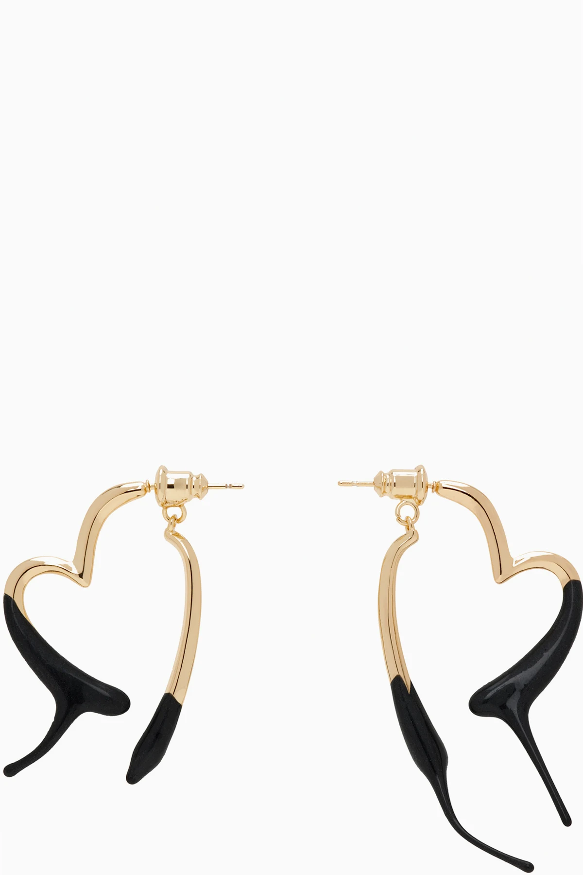 Gold & Black Heart Earrings