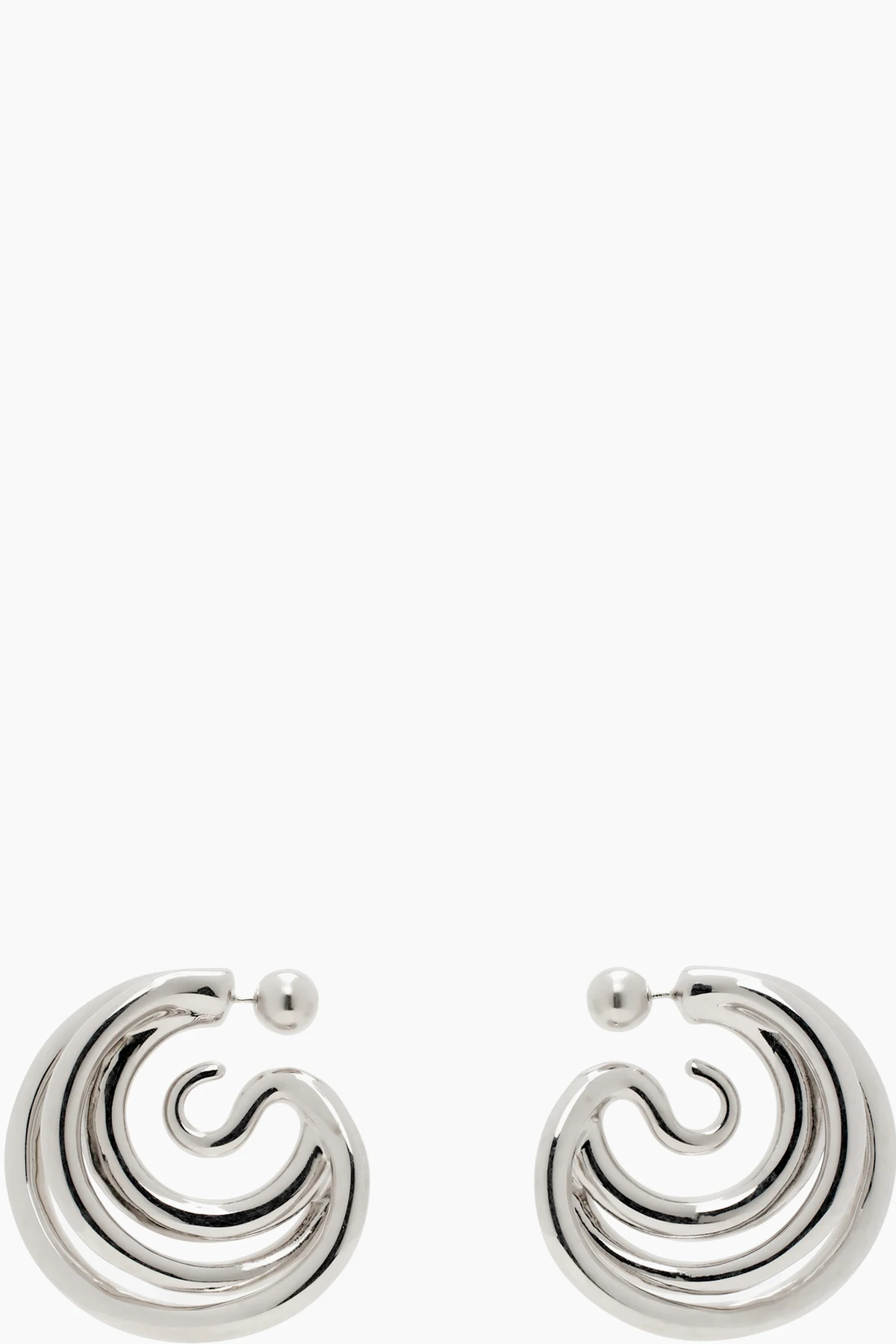 Silver Triptych Medium Earrings