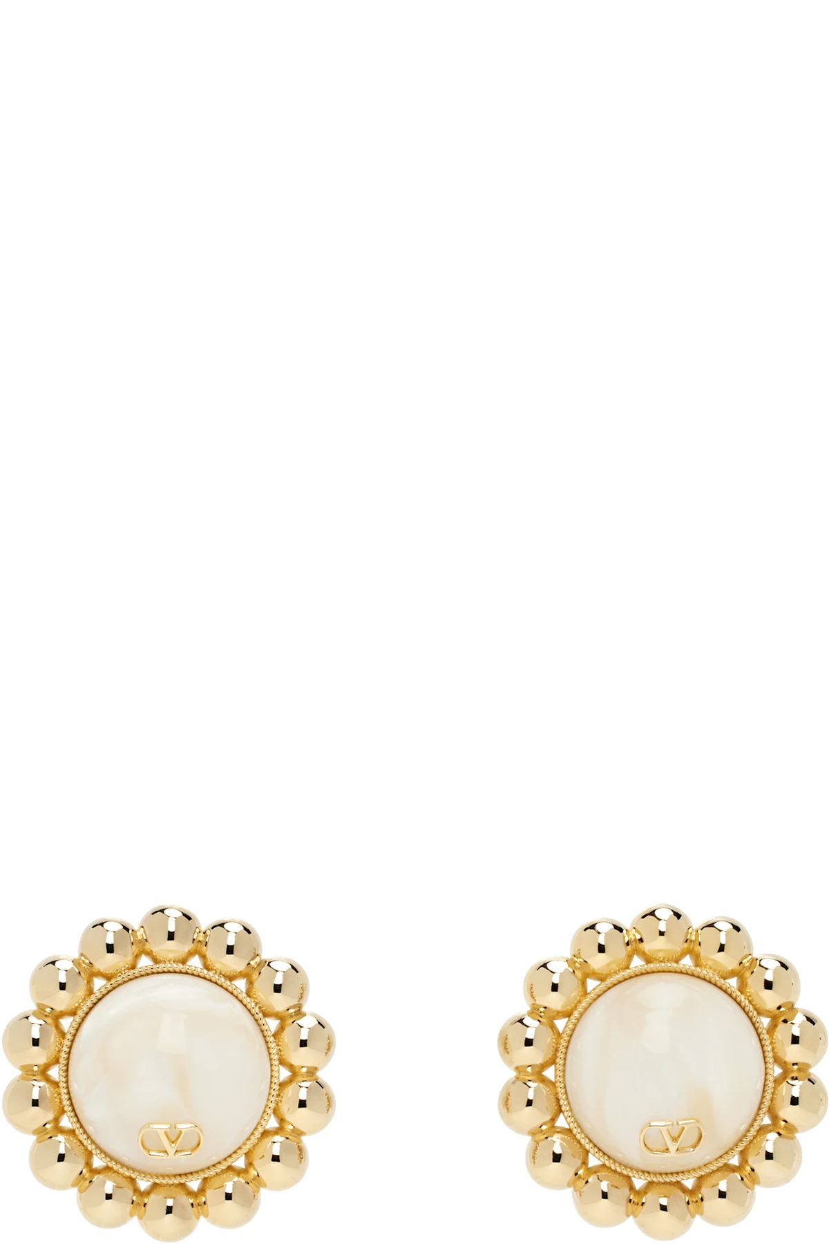 Gold & Off-White Pas Plus Earrings