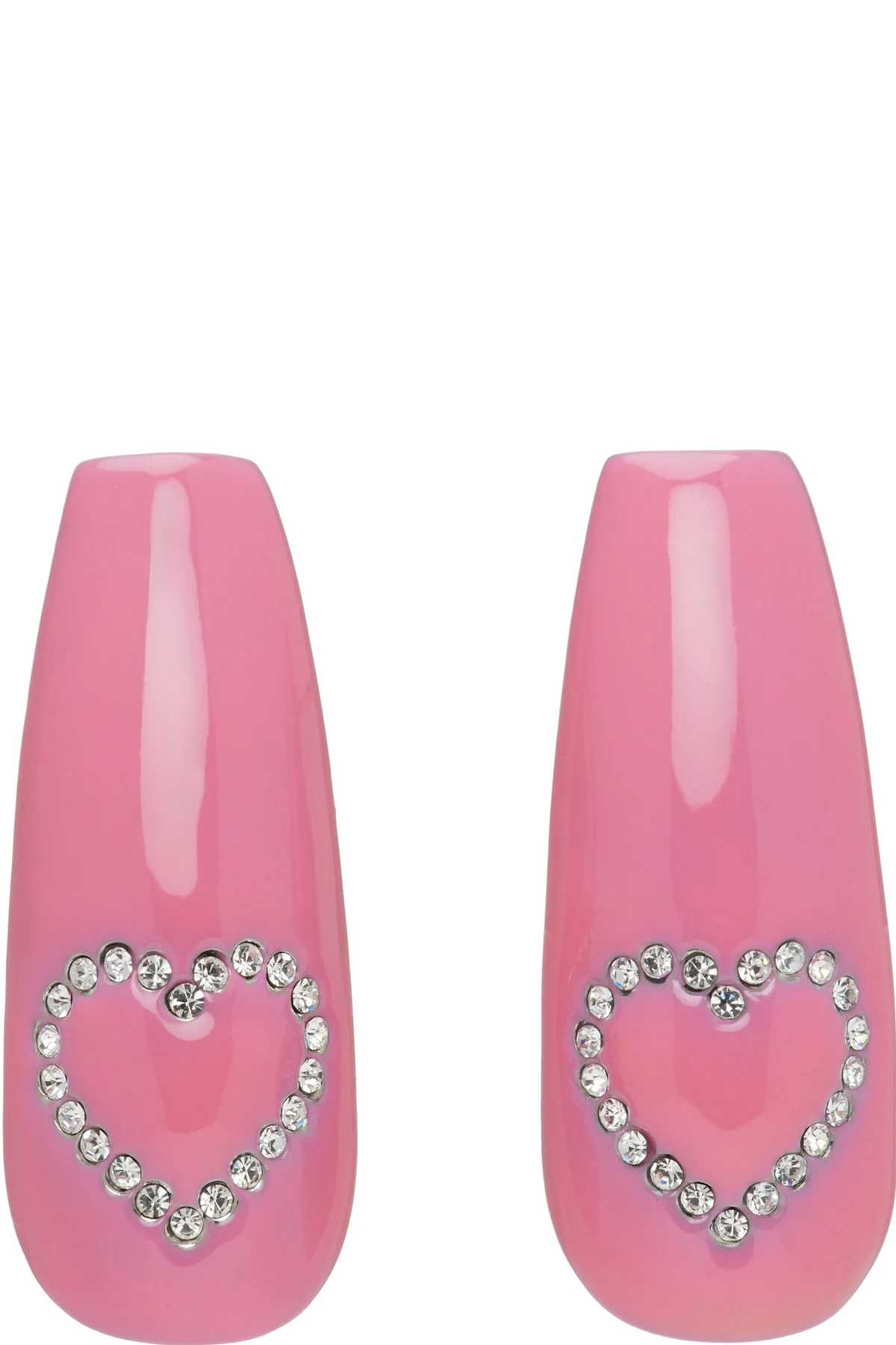 SSENSE Exclusive Pink & Silver D'heygere Edition Heart Nail Earrings