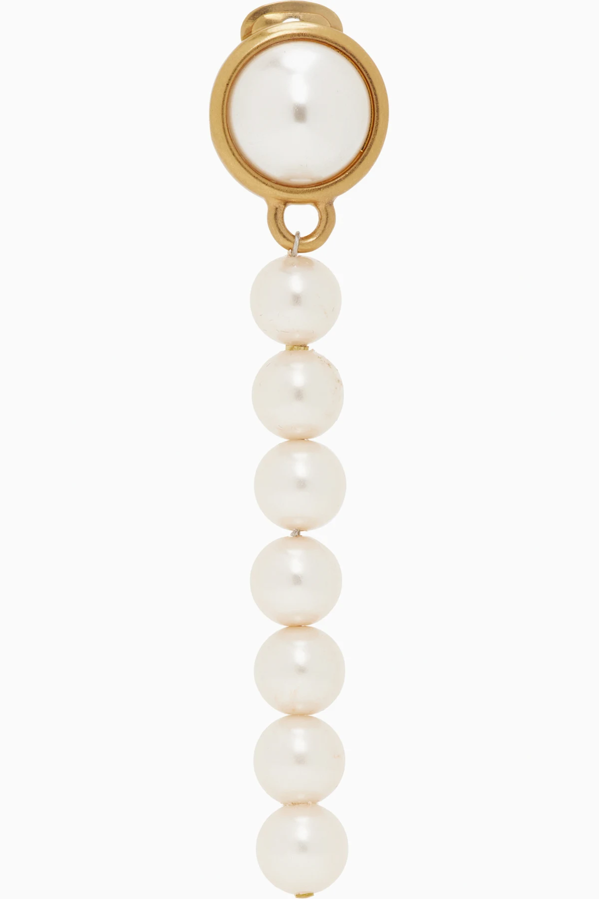 Gold & White Faux-Pearl Single Earring